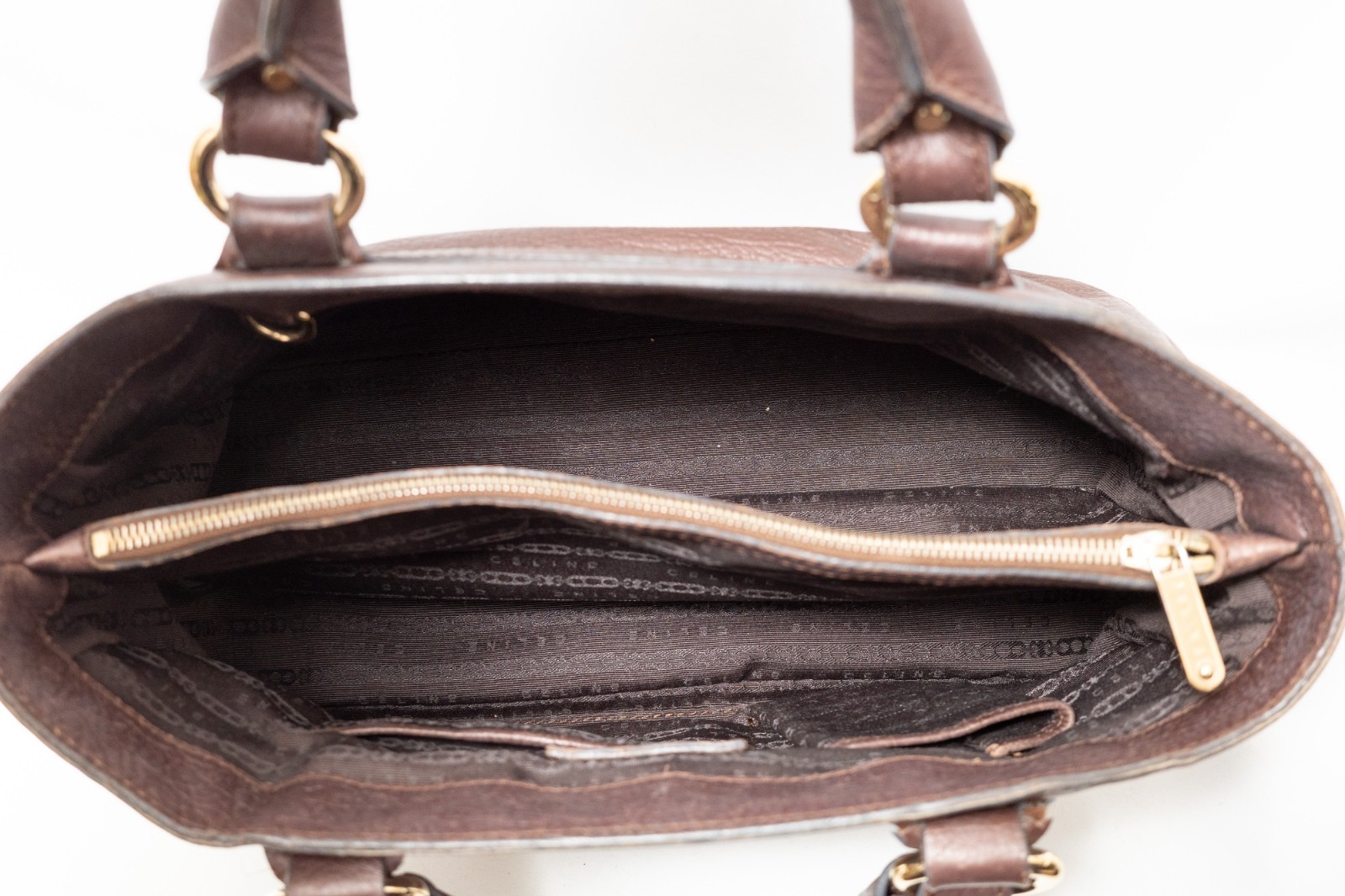 CELINE Boogie Bag BrownLeather Hand bag Auth from JAPAN