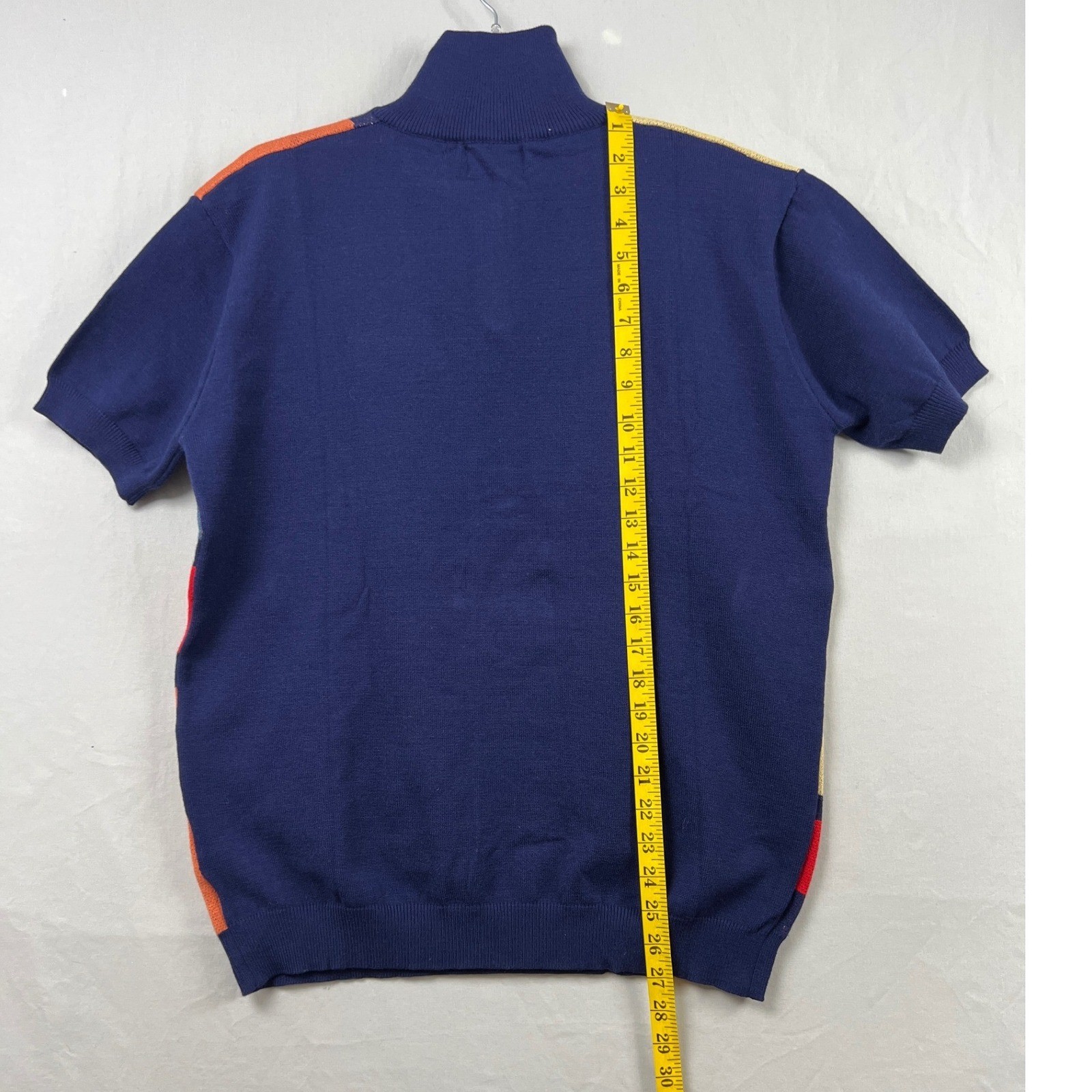 OXKNIT 1/4 Zip Sweater Men XLPullover Multicolor Abstract Swirl Short Sleeve