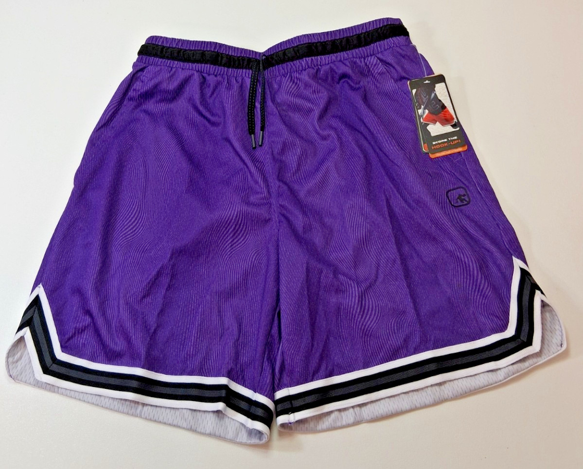 And1 Mens Basketball Gym Athletic Shorts 8″ Inseam S M L XL 2XL 3XL Purple White