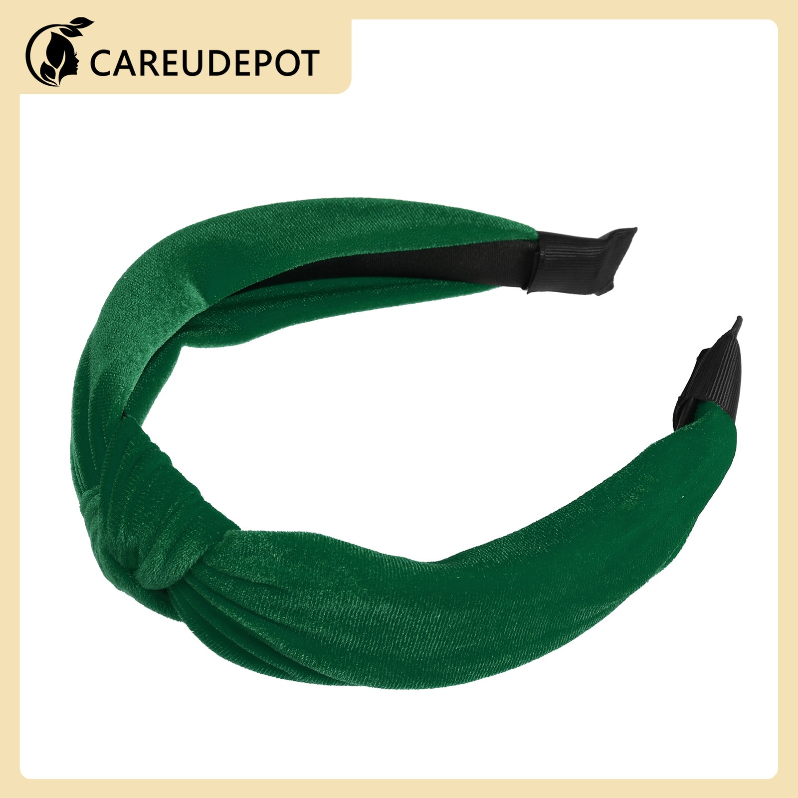 1Pcs Velvet Knotted Headband Knot Cross Hairband for Women Dark Green 1.2″ Wide