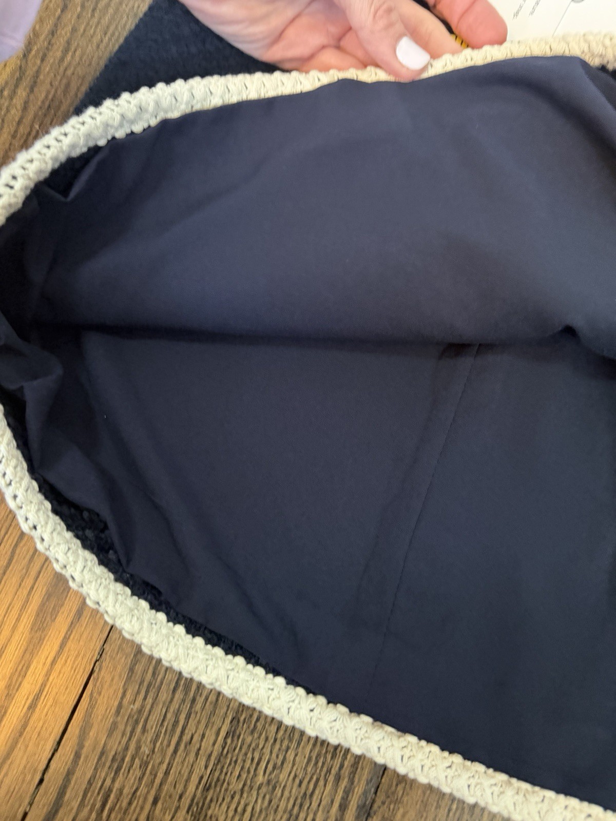 Veronica Beard Roman Mini Navy Blue Cotton Blend tweed Skirt Lined Sz 2 NWT $348