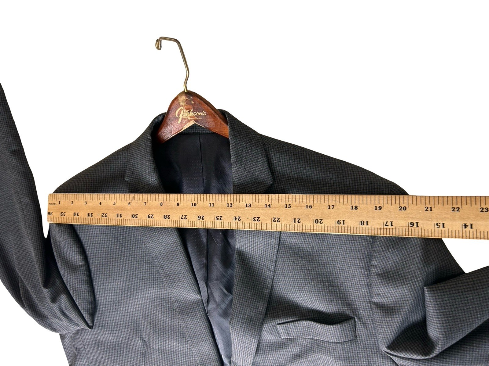 Michael Kors Plaid Blazer Sportcoat Suit Jacket Men Sz 46L Gray Two Button Front