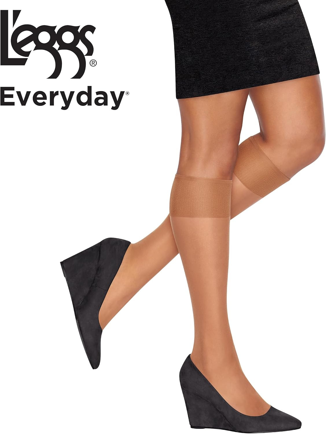 L’Eggs Everyday Women’S Knee High Stockings, Reinforced Toe, 100% Nylon, One Siz