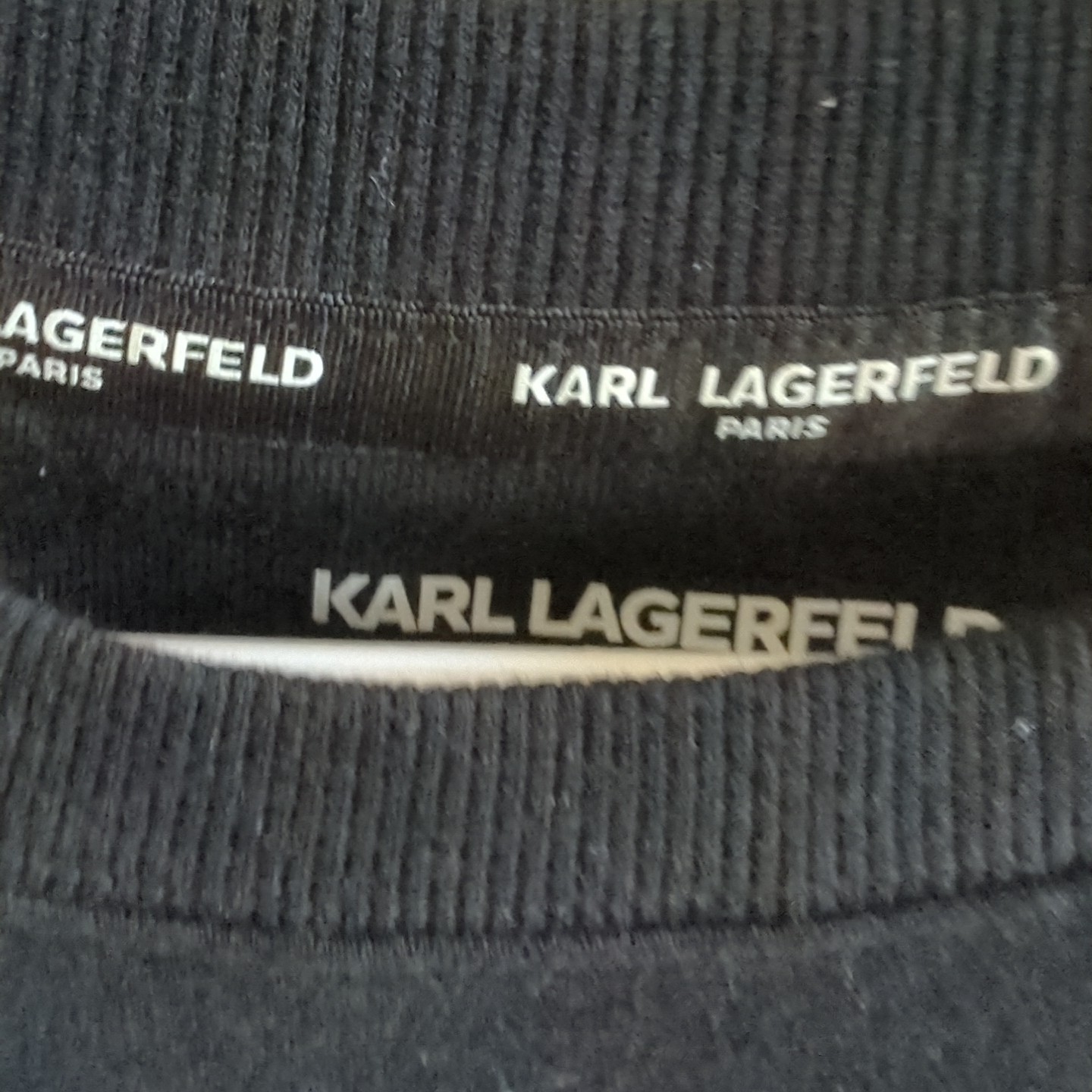 Karl Lagerfeld Paris Rhinestone Logo Pullover Black Color sz M