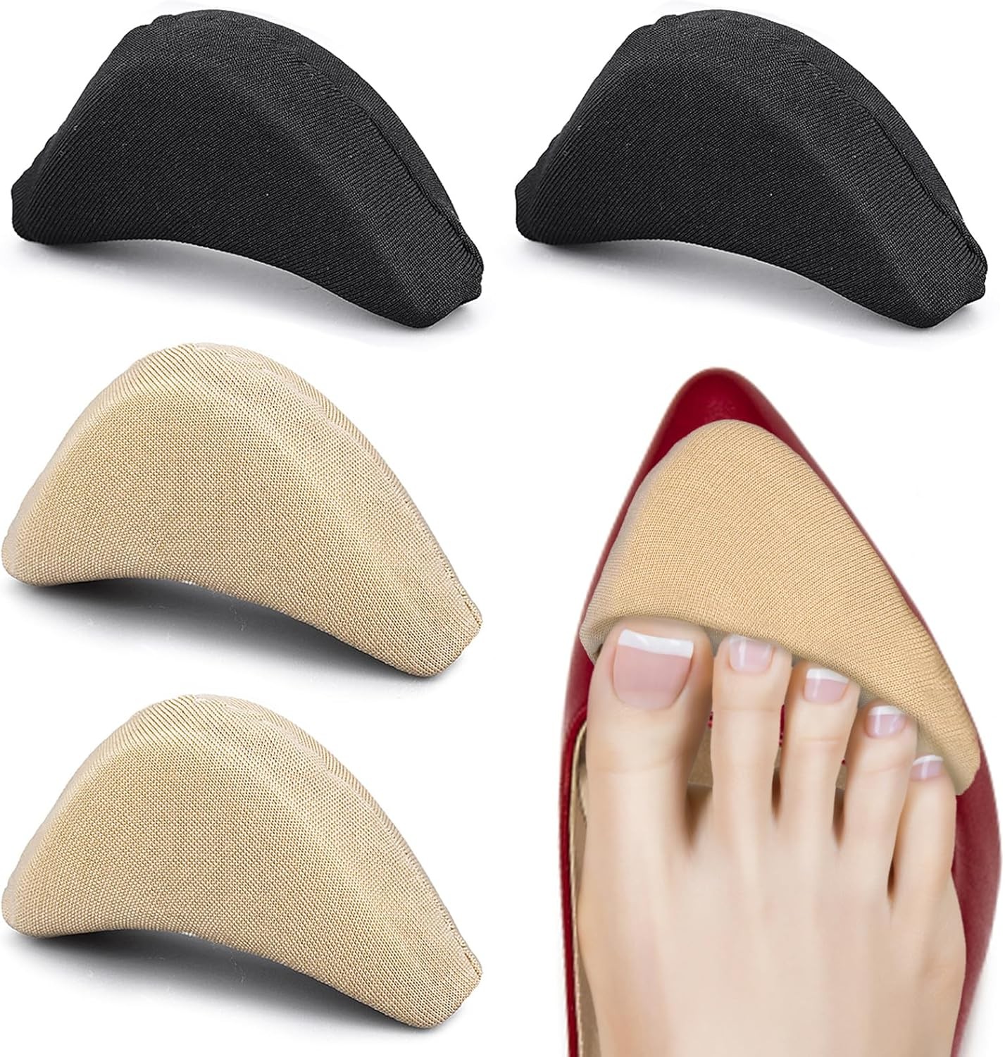 2 Pairs Soft Sponge Adjustable Shoe Filler， Big Toe Plug Foot Brace Shoe Pads