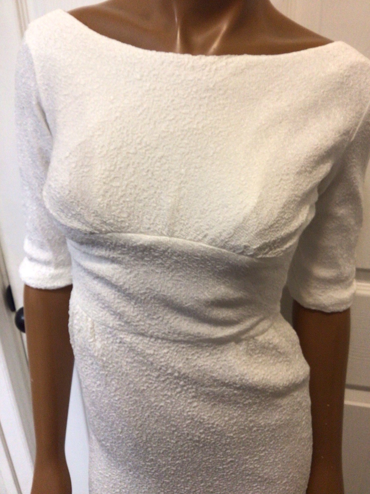 Vintage 50s 60s Lorrie Deb White Bombshell Body Hugging Formal Formfitting