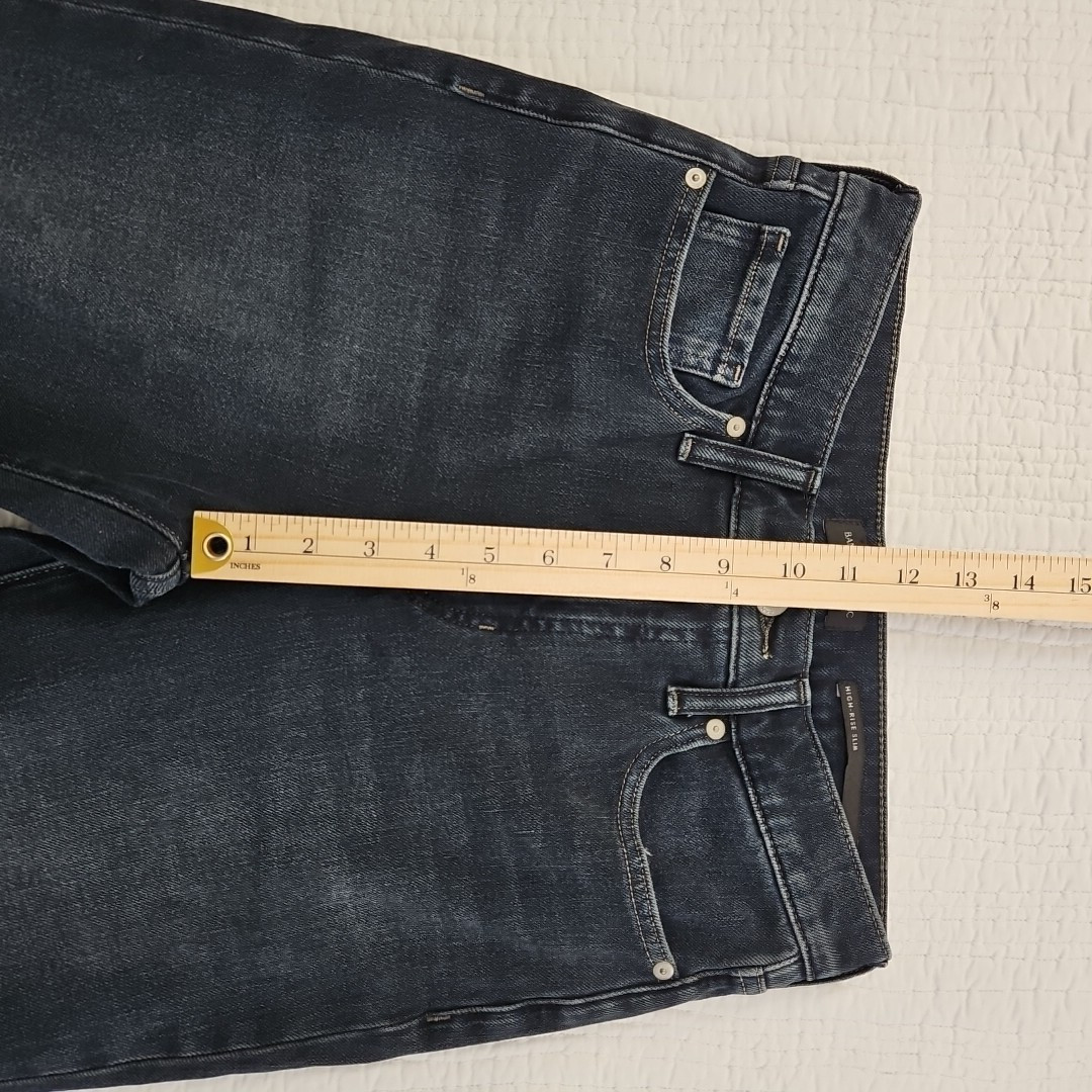 Banana Republic Premium Jeans Women’s 27L (28×30) Raw Hem Dark Wash Leggings EUC