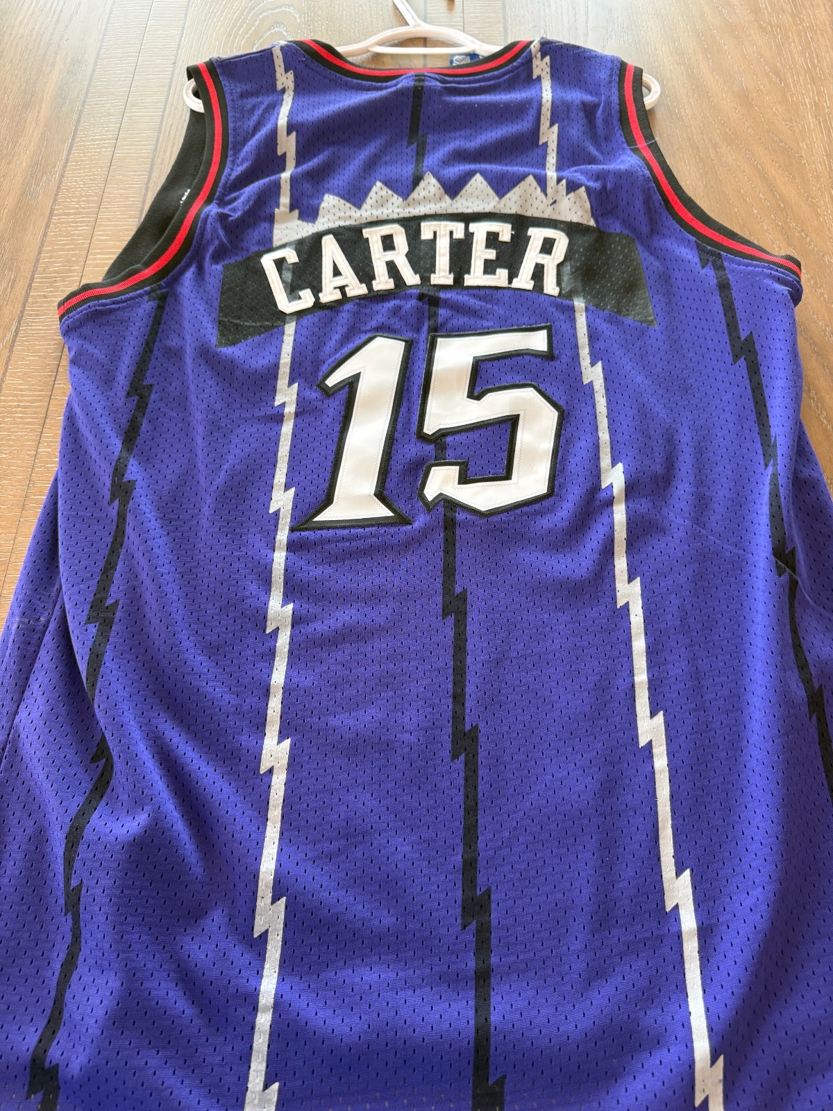 Vtg Nike Toronto Raptors Vince Carter #15 Purple Dinosaur Jersey NBA Team Sz XL