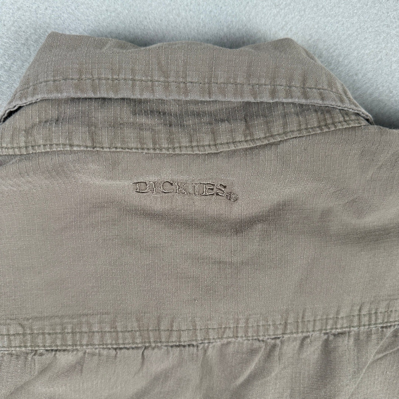 100% Cotton Dickies Ripstop Work Shirt Mens XL Khaki Tan Short Sleeve Utility
