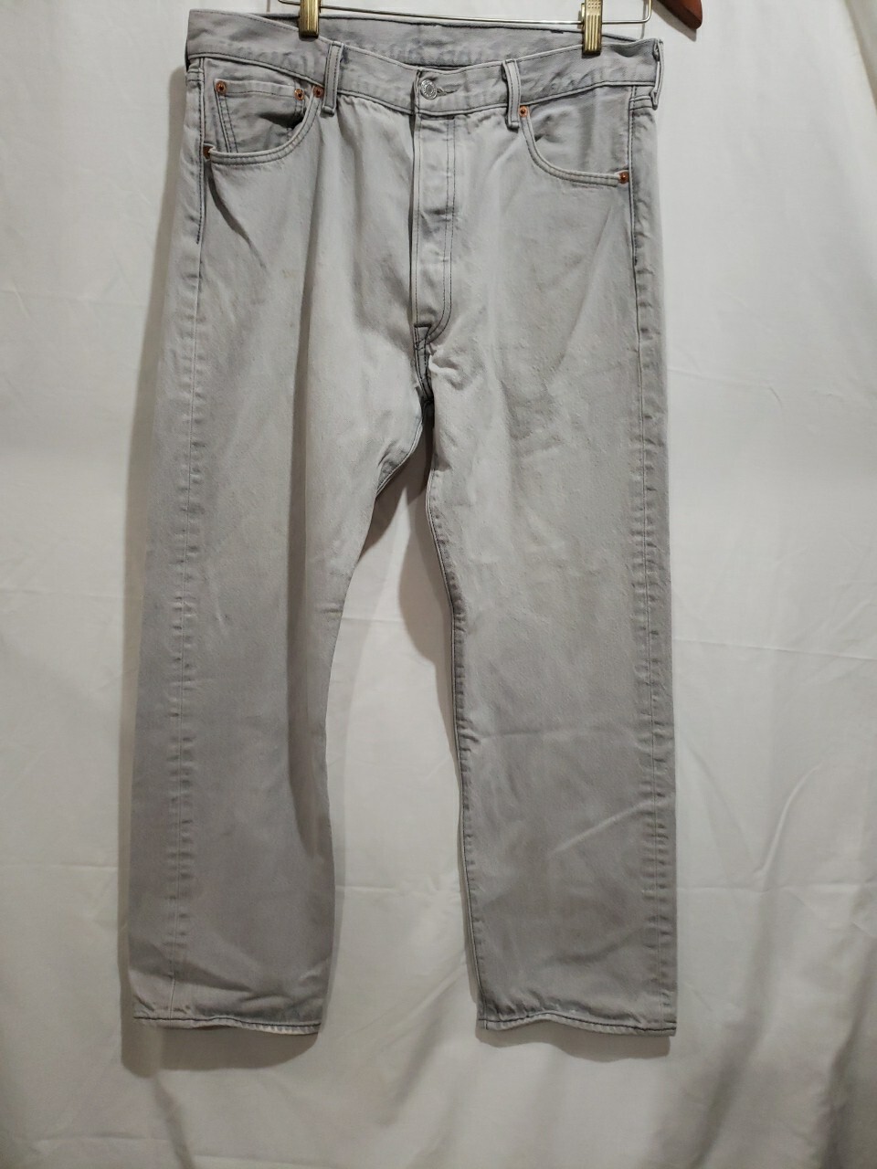 Vintage LEVI JEANS 501 Original Shrink-to-Fit Straight Button Fly Gray 90s