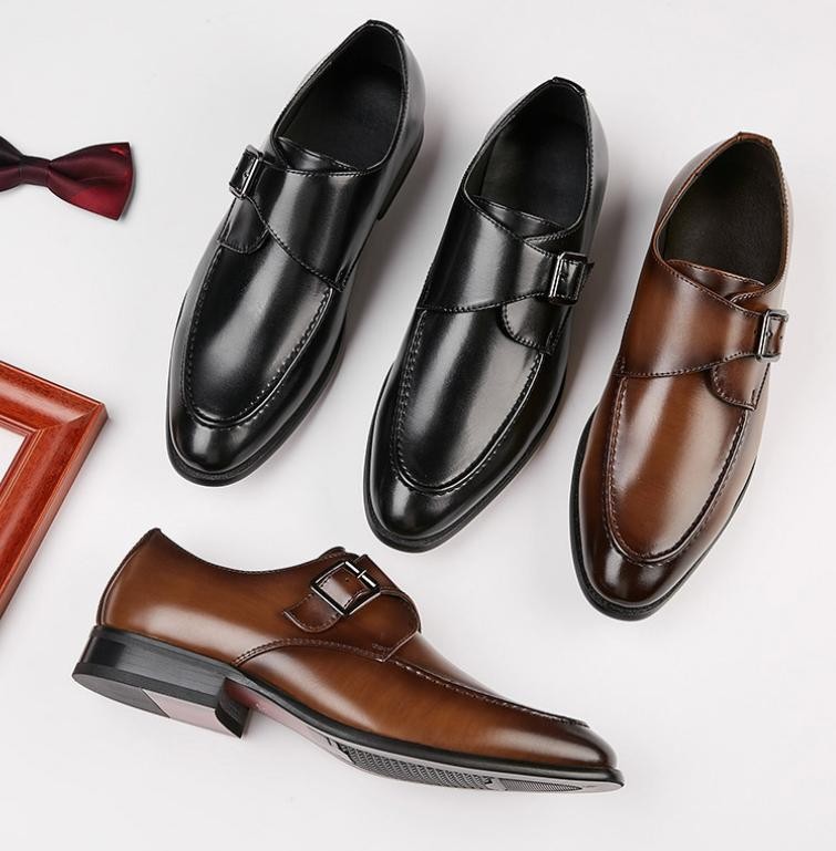 Mens Faux Leather Buckle Oxfords Outdoor Wedding Dress Business Party Prom Shoes
