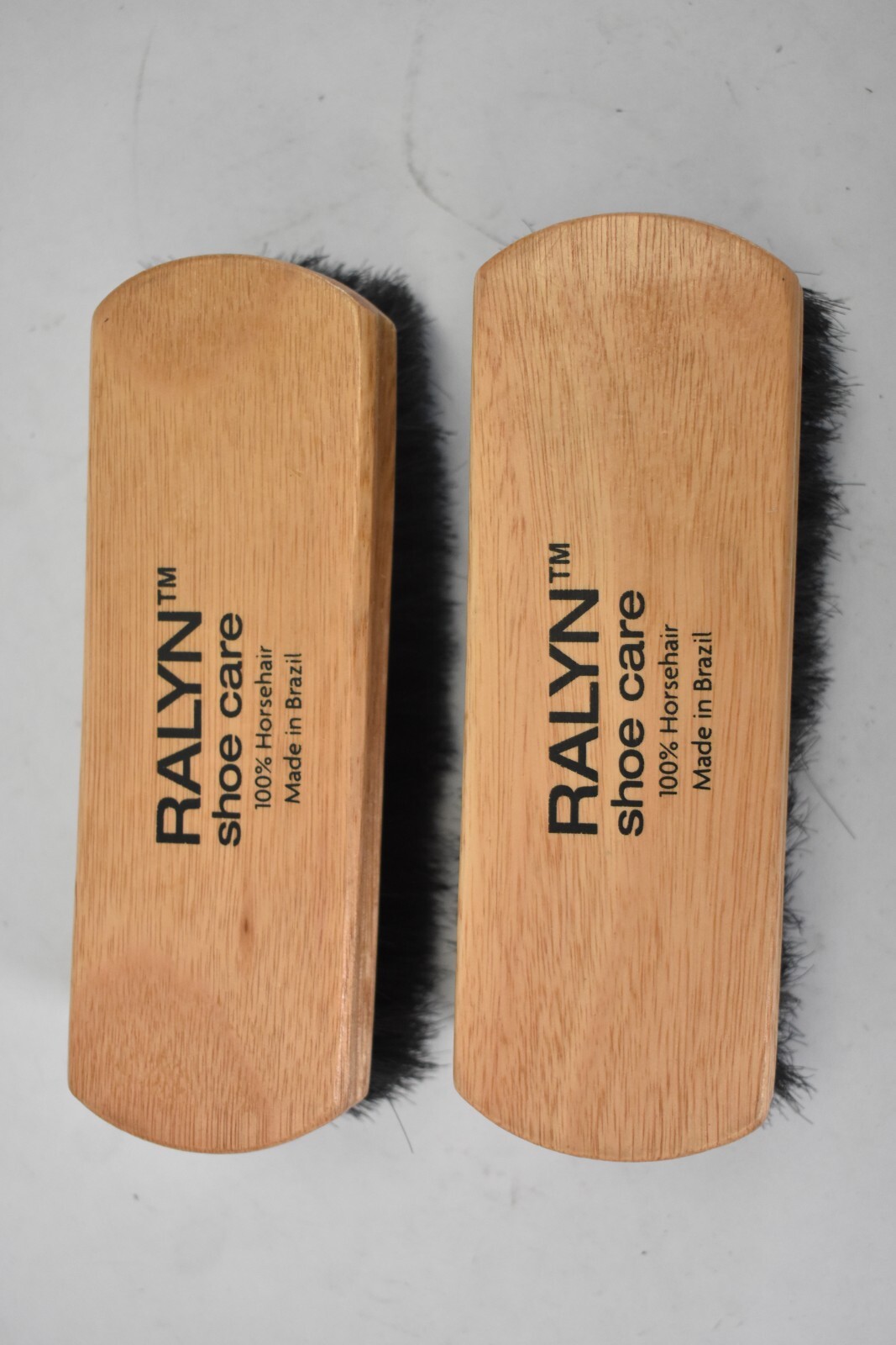 Ralyn Shoe Shine Buffing Brush 100% Horsehair Shoe Brushes 6.75″ Lot of 2