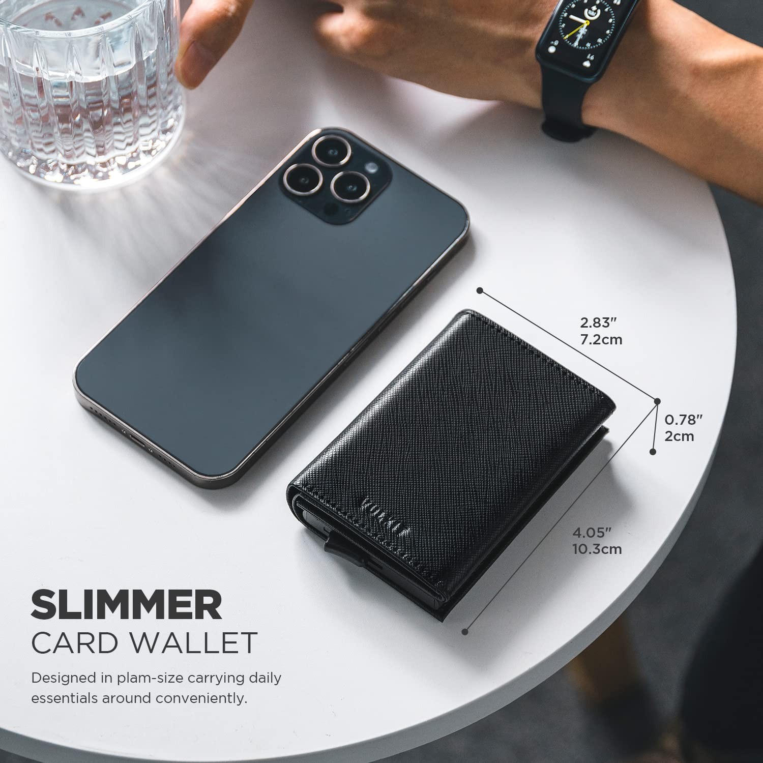 Pop up Card Wallet Minimalist Cash Wallets RFID Blocking Leather Smart Credit…