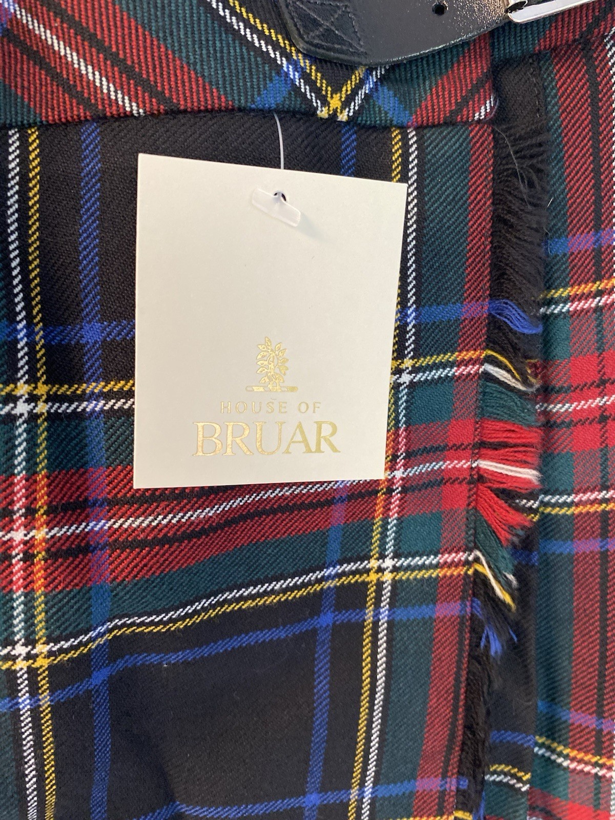 NWT House Of Bruar Stacey 24” Kilt Skirt in Black Stewart Size UK 10/US 6