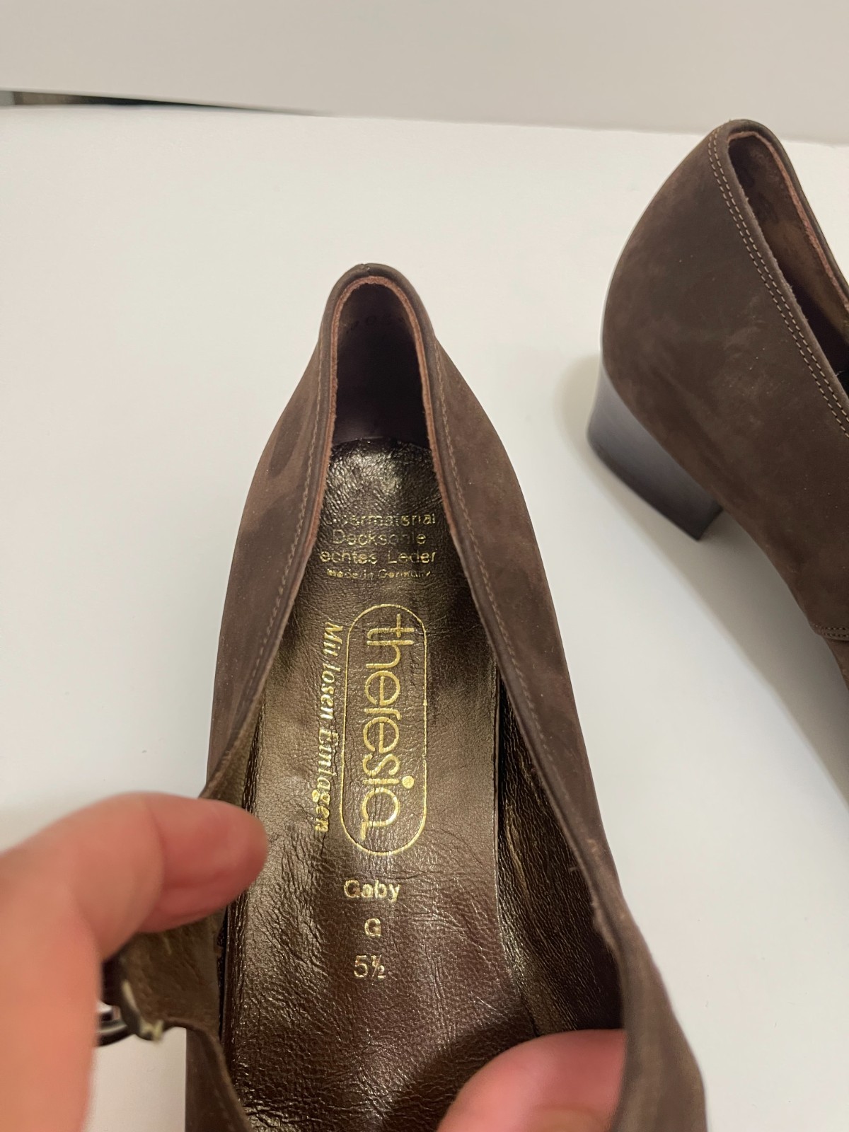 NWOB NEW Theresia Gaby Mary Jane Brown Suede German comfort shoes 5.5G US 7