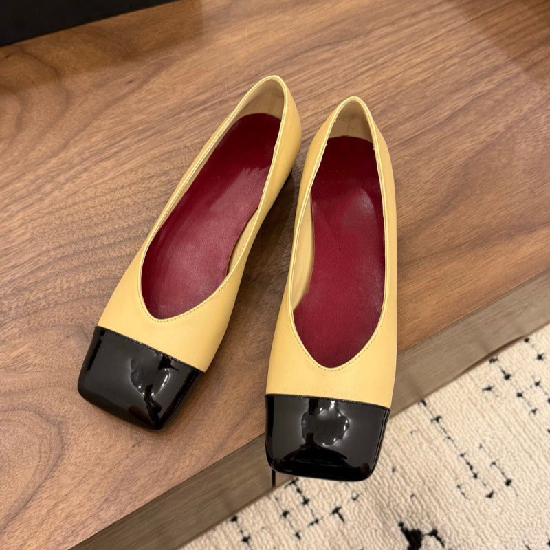 2cm/6cm/8.5cm Square toe High-Heeled Shoes Baotou Thick-Heeled boat shoes Women