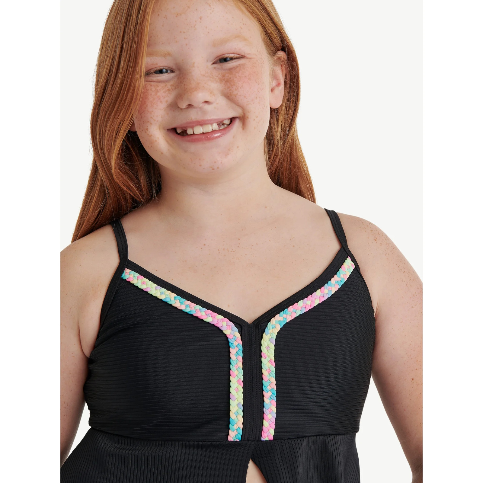 Justice Girls 2 piece Black Tankini Swimsuit Many size New