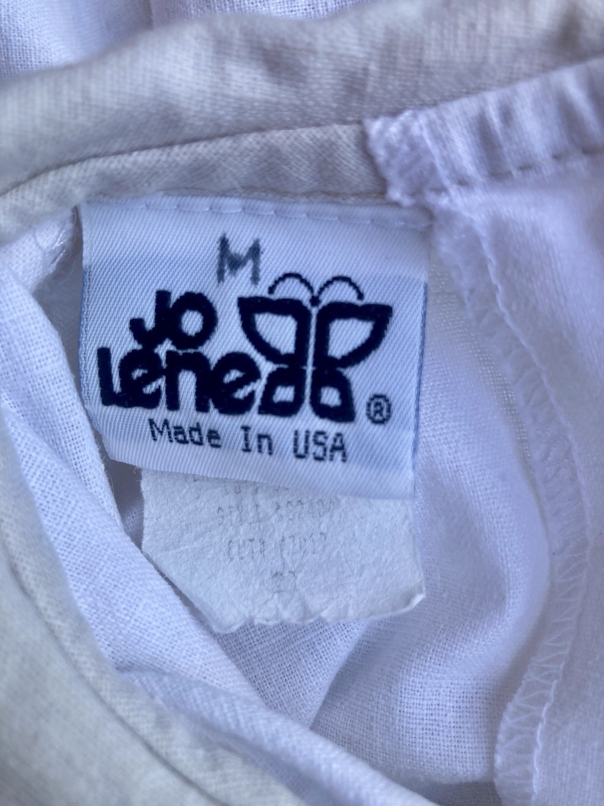 Vintage Jo Lene White Linen Blend Toddler Dress 2T Peter Pan Collar/Puff Sleeve