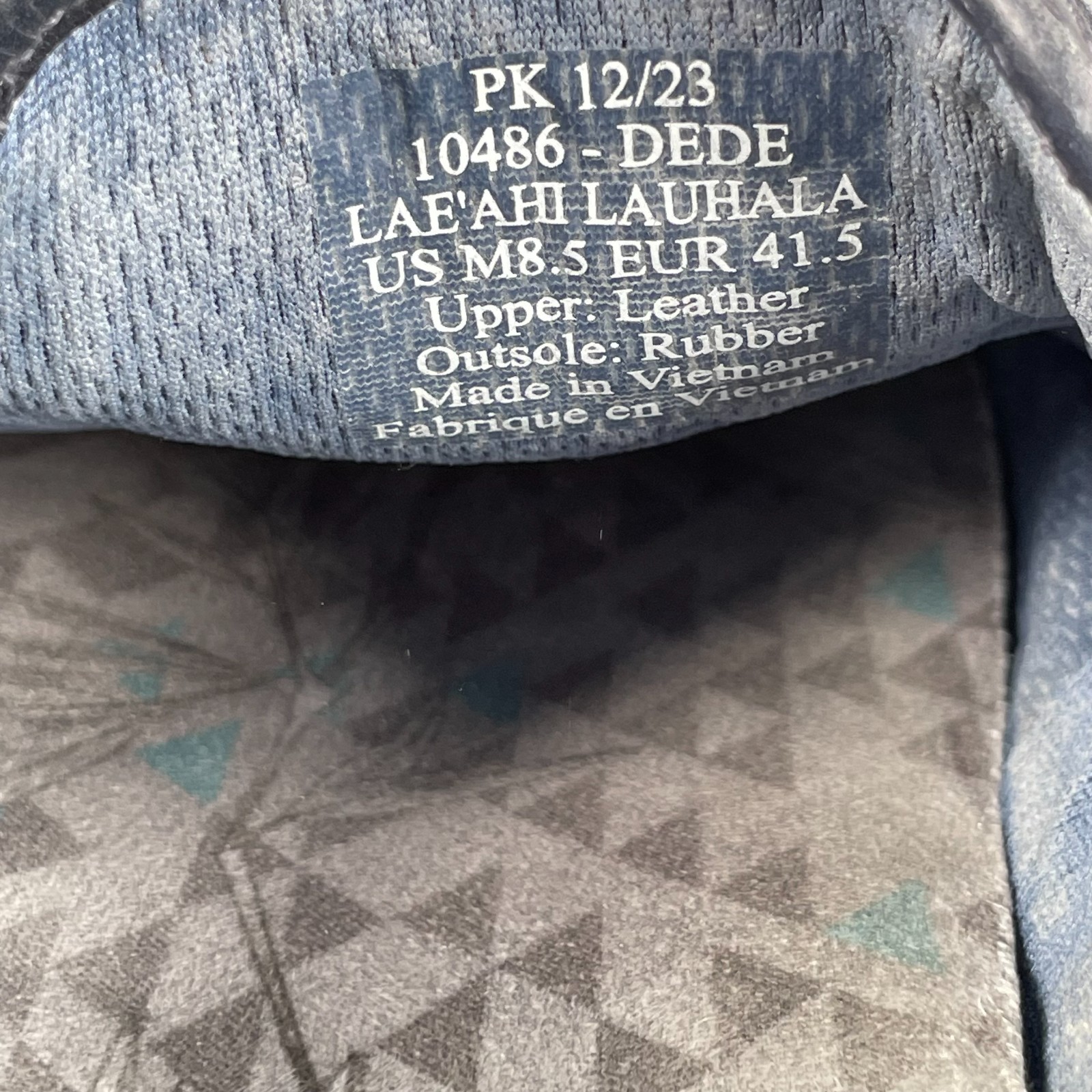 Olukai Lae’ Ahi Lauhala Men’s Size 8.5 Blue Navy Woven Leather Casual Shoes EUC