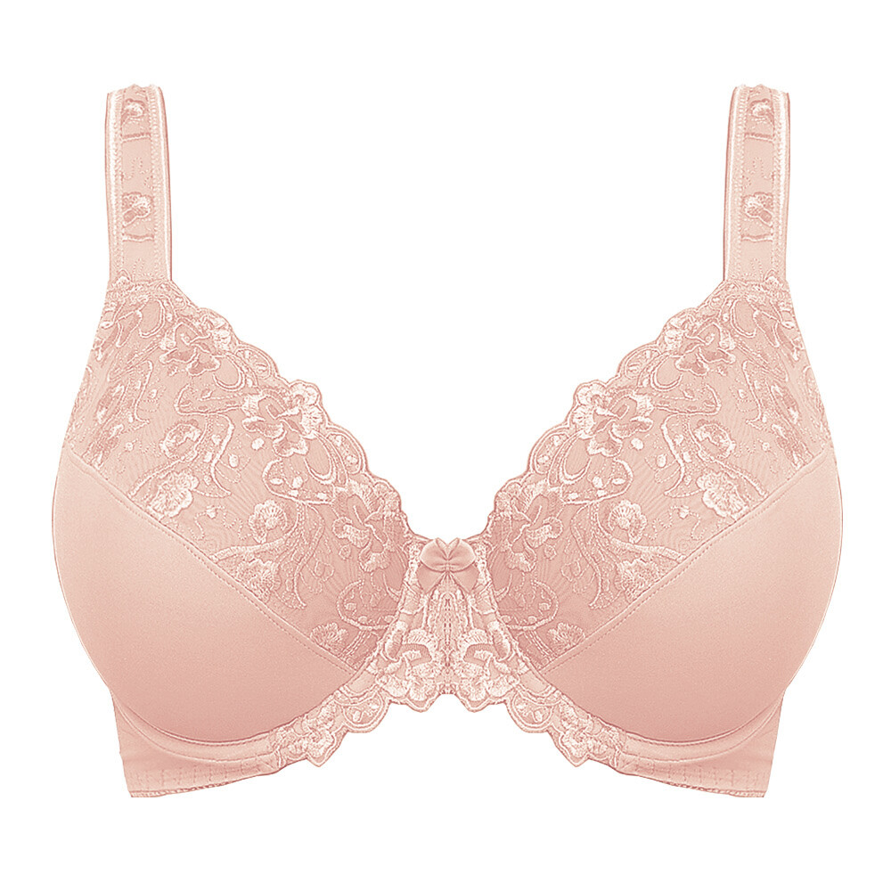 Women’s Sexy Lace Embroidered Bras Full Coverage Unlined Underwire Plus Size Bra