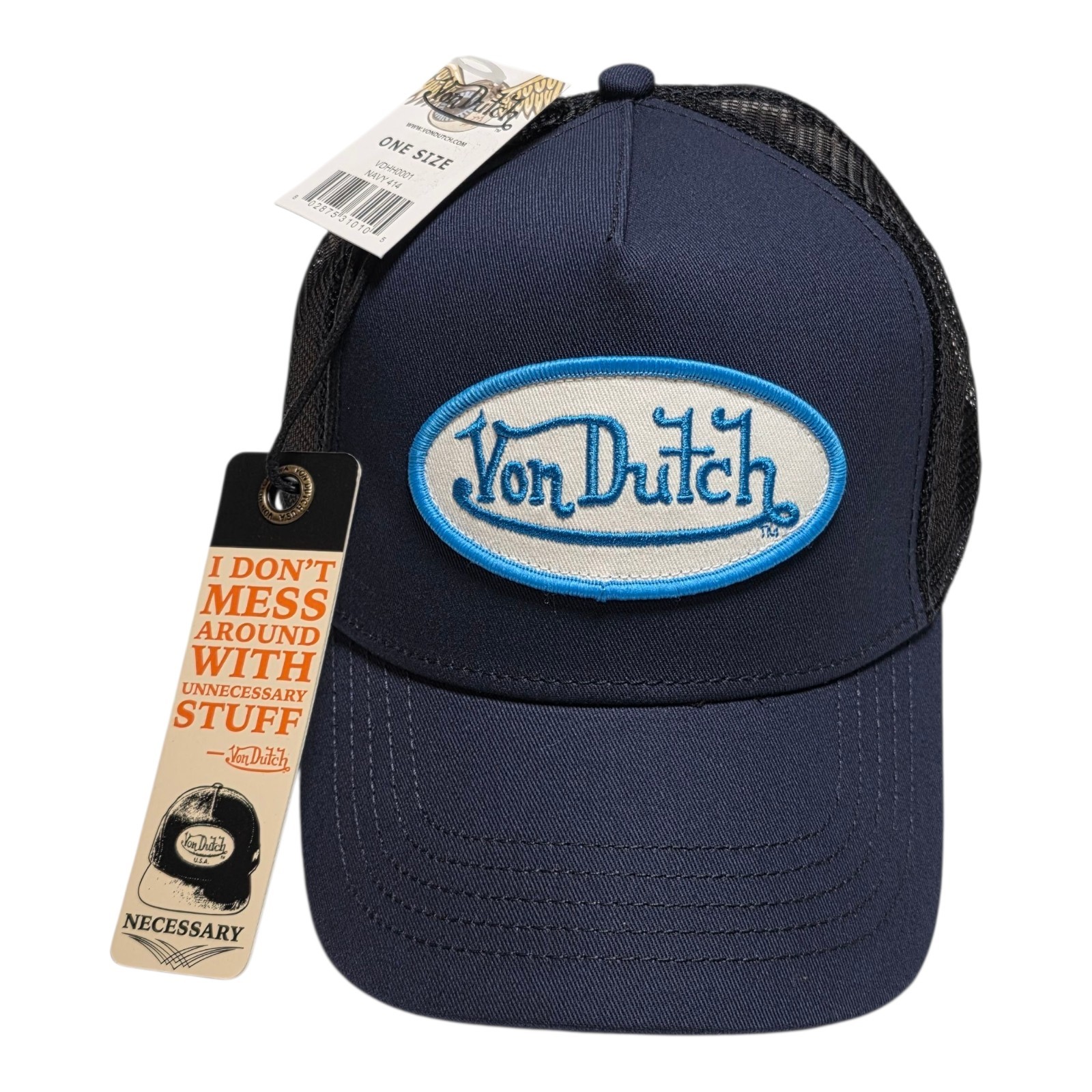 Von Dutch Blue Patch Trucker Hat Mesh Snapback Cap NWT