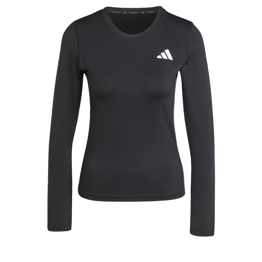 adidas women Essentials Long Sleeve 3-Stripes Workout Top