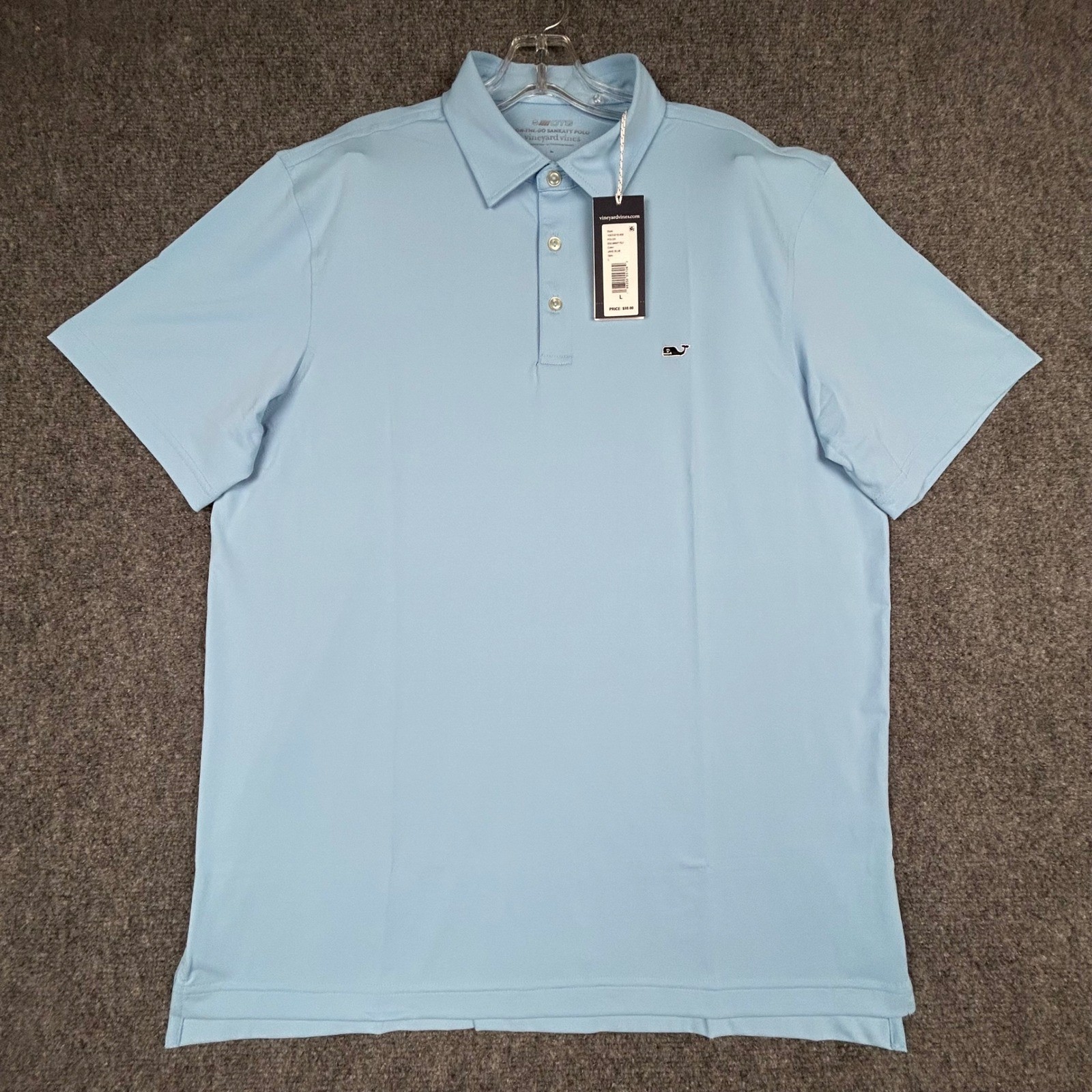 Vineyard Vines Sankaty Polo Mens L Jake Blue On The Go Stretch Performance Shirt
