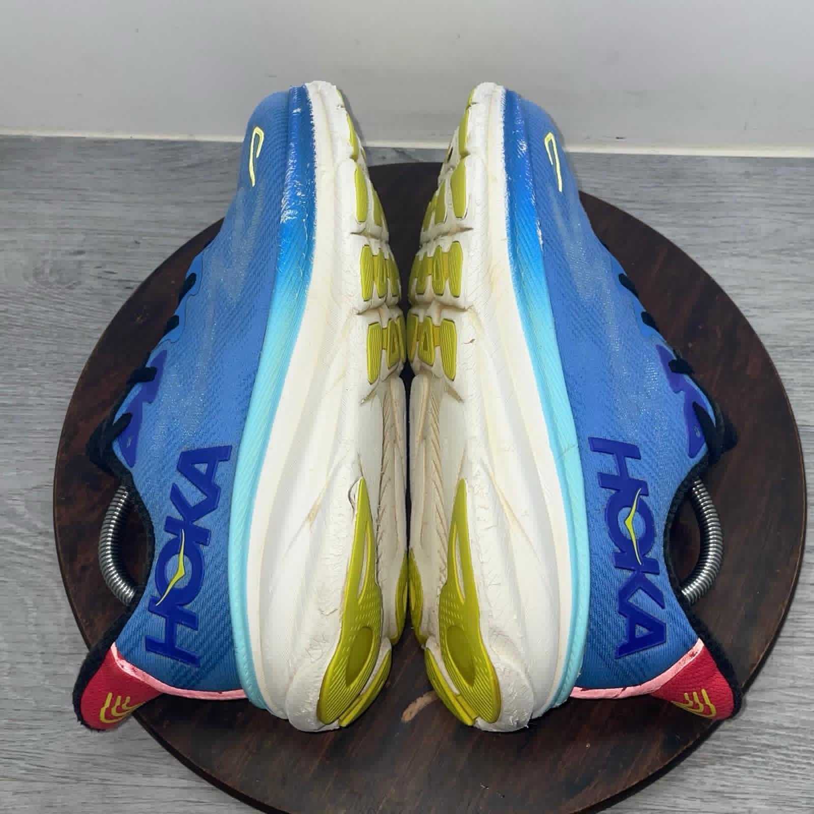 Hoka One One Clifton 9 Shoes Mens Size 9.5 D Blue Running Cushioned 1127895 VRTL