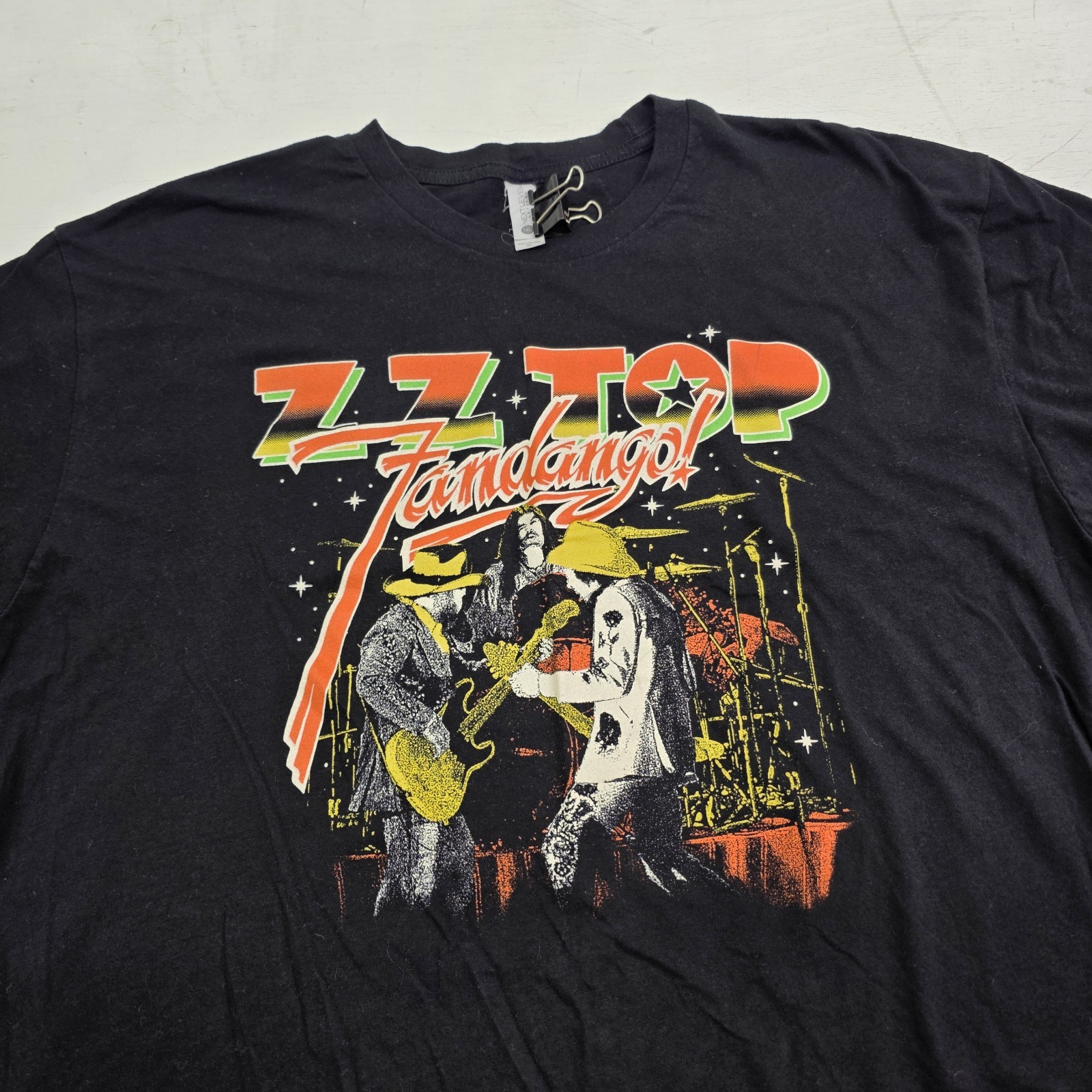 ZZ Top Fandango Rock Band Black Tour T-Shirt Music Rock N Roll Beard Men’s XL