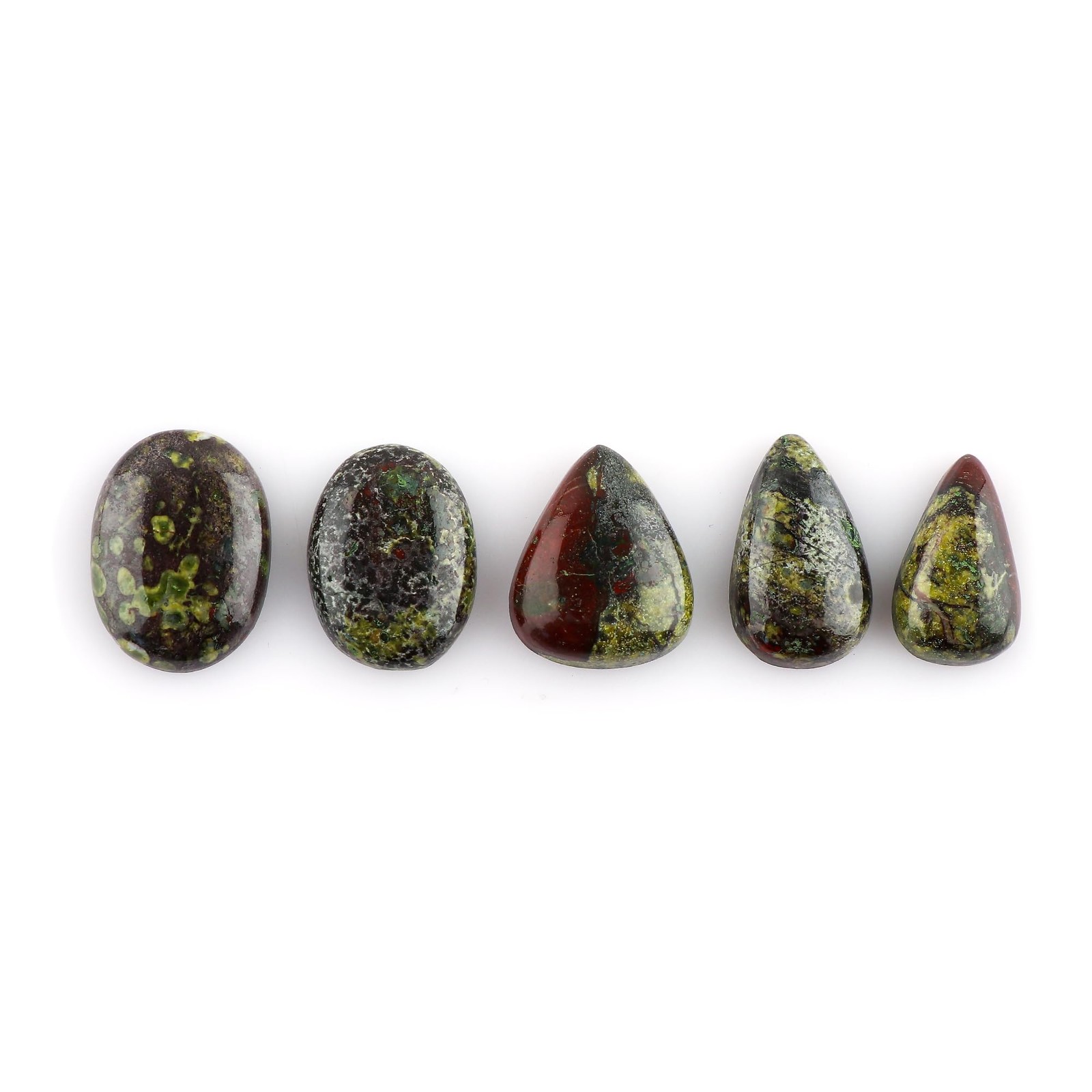 Wholesale 5pcs Natural Dragon Blood Jasper Loose Gemstone Bulk Cabochons Jewe…