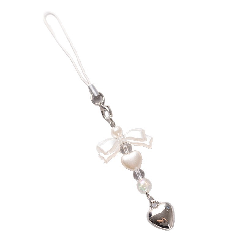 New Simple Bow Hanging Decoration Pearl Phone Chain Pendant Bag Pendant Keychain