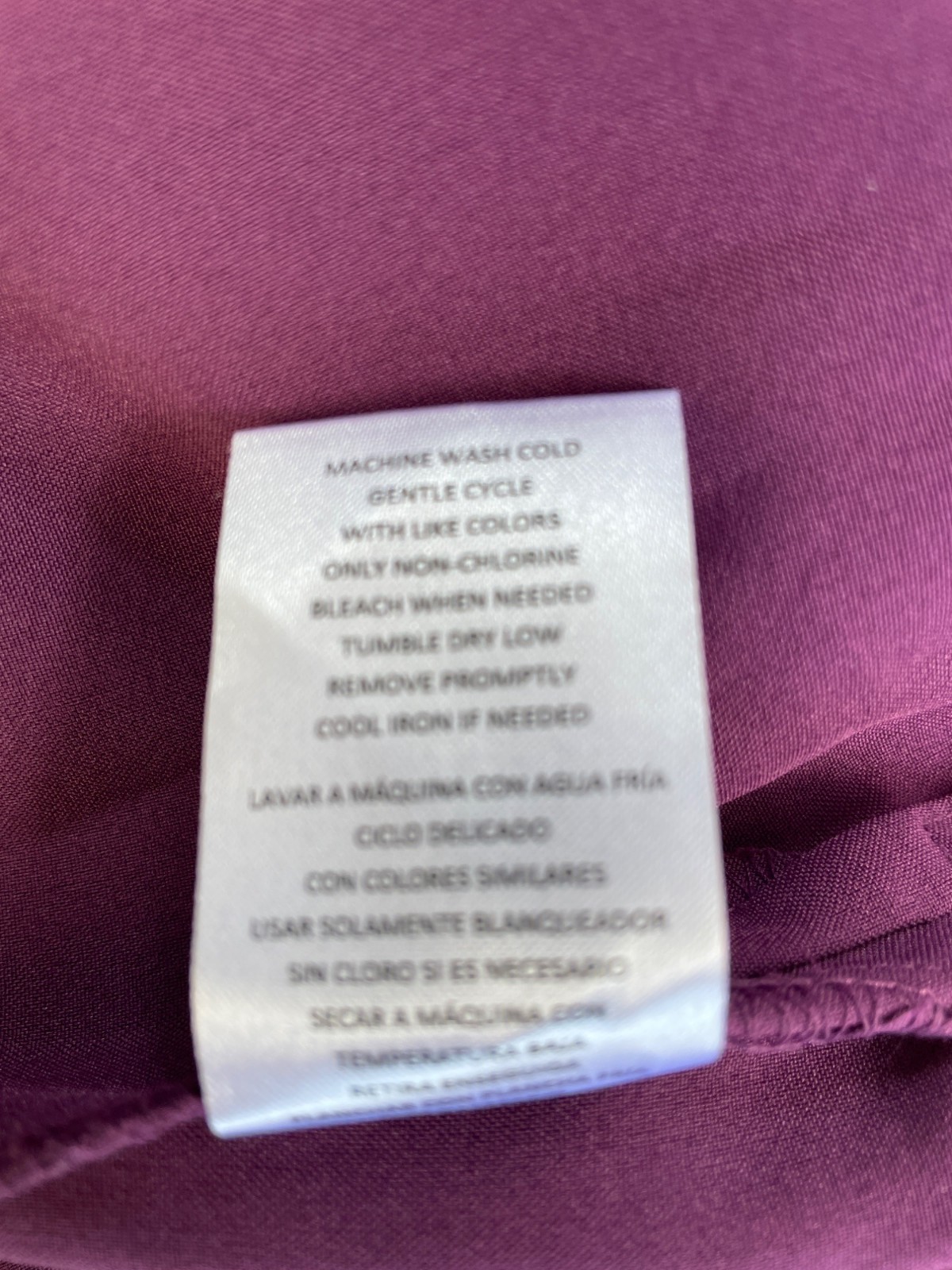 Stretch Womens Blouse 18/20 Purple Polyester/Spandex Button-Front Cathy Che Plus