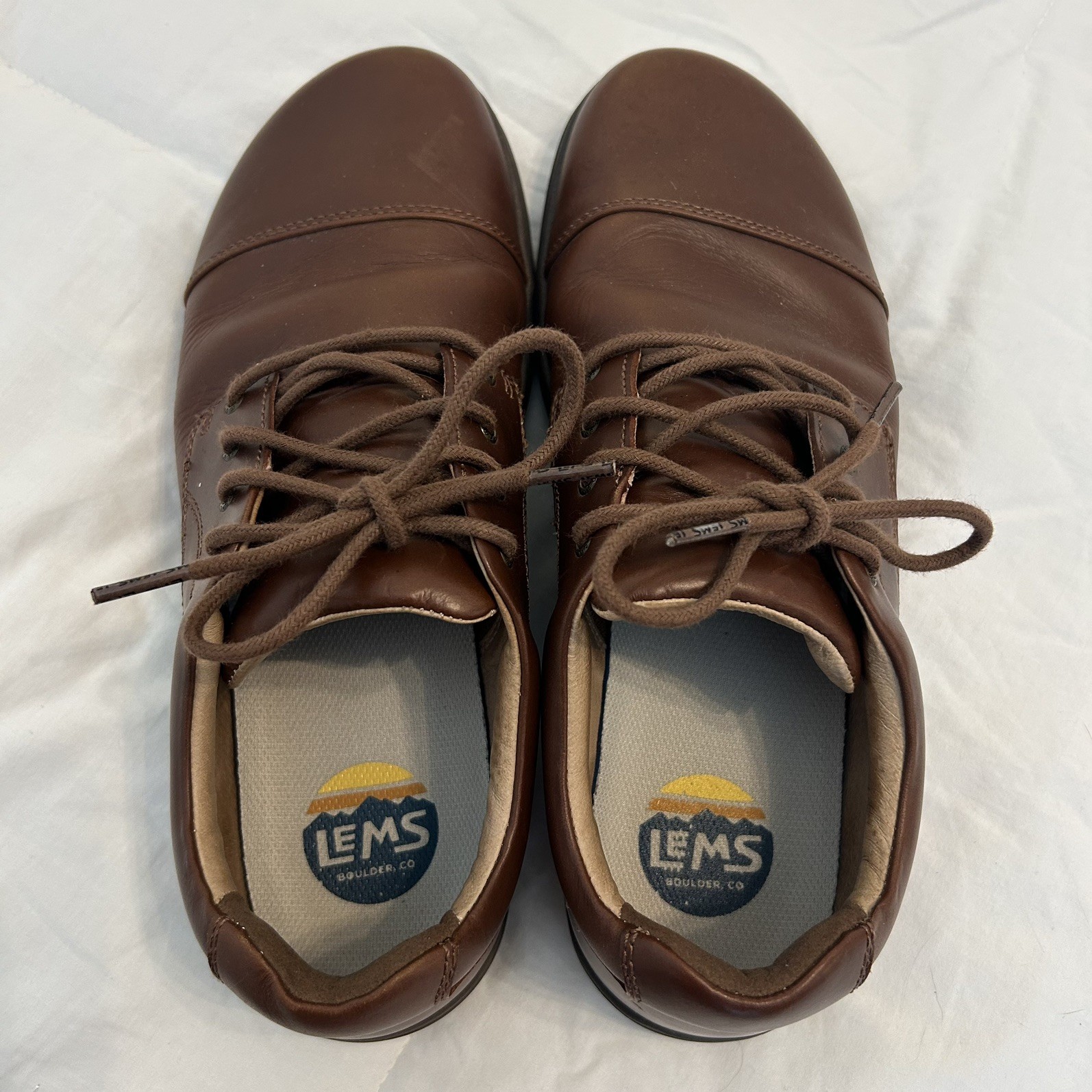 Lems Nine2Five Shoes Men’s 10.5 Brown Mocha Leather Oxford Barefoot Shoe
