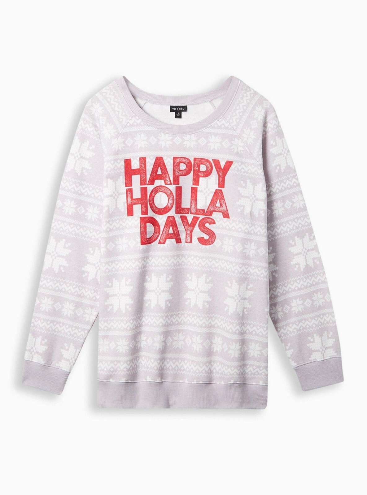 Torrid Happy Holla Days Classic Crew Neck Sweatshirt Purple 1 1X 14 16 #H74455