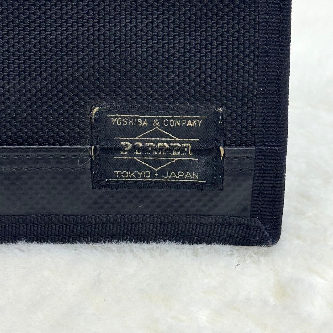 Porter Heat Bifold Wallet Compact Black Durable Material Used Condition