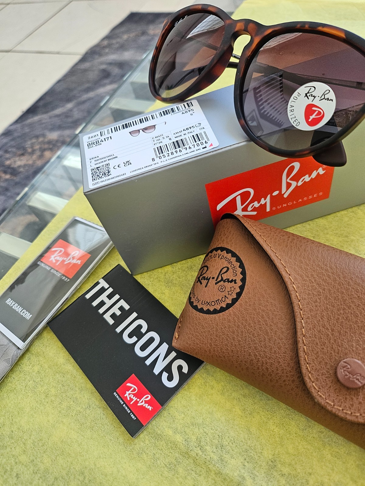 Ray Ban Erika Polarized RB4171/brown gradient Polycarbonate lenses Tortoise Fram
