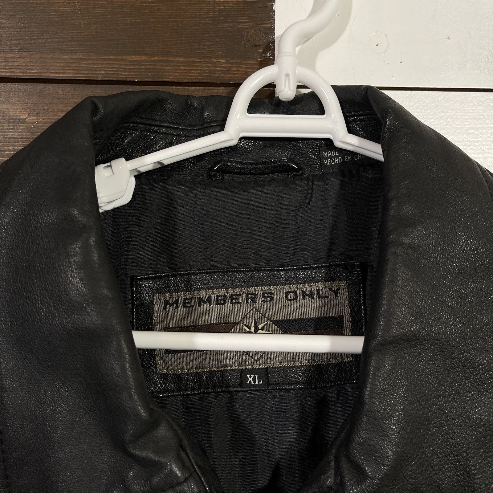 Members Only Vintage Black Leather Zip Front Jacket Collared Men’s Size XL