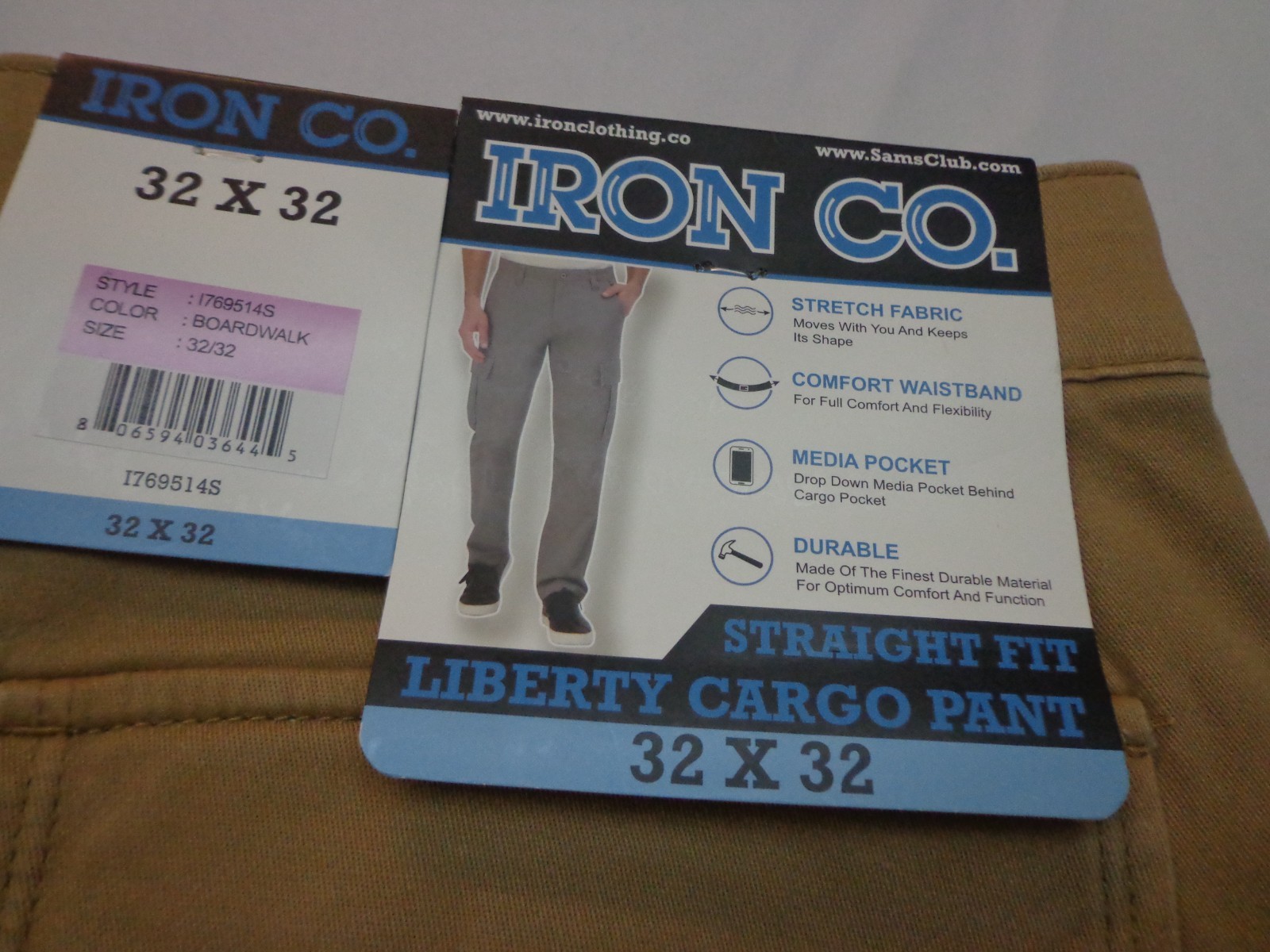 IRON Co. Clothing Liberty Stretch Fabric Cargo Pant 32×32 Boardwalk Khaki
