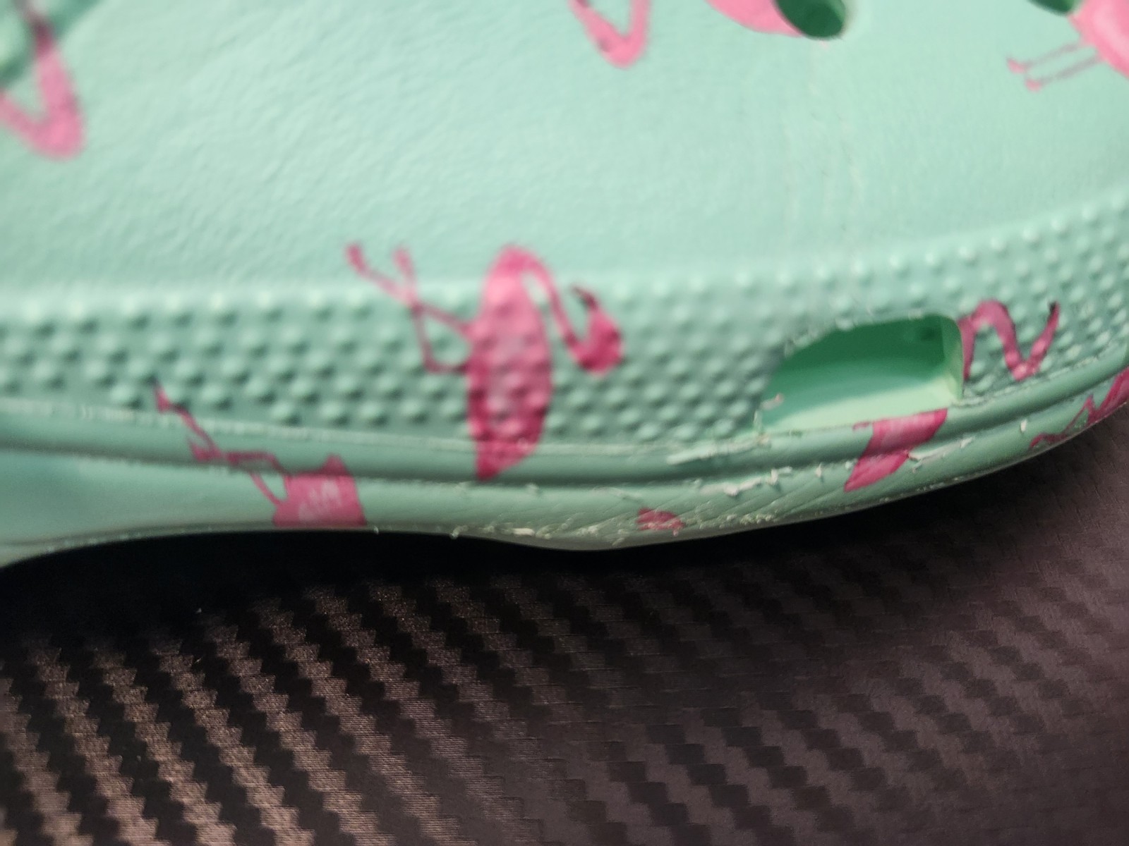 Crocs Classic Clogs Green Blue With Pink Flamingos Size W8 M6