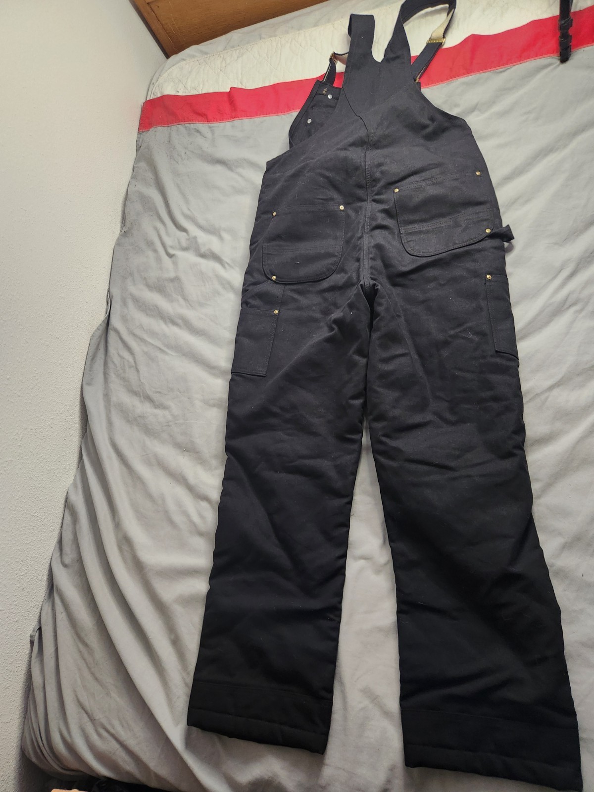 Carhartt Firm Duck Canvas Insualted Overalls Mens Medium Tall Black 104393 BLK