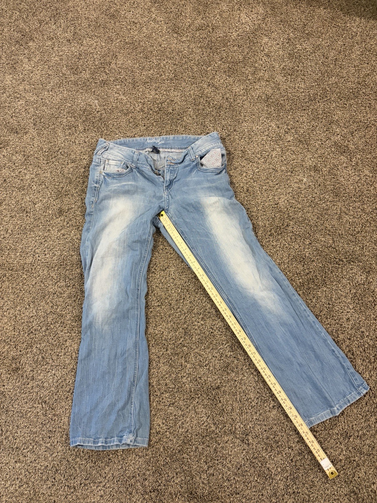Amethyst Jeans Girls Size 14 Light Wash Blue Bootcut Denim Cotton/Spandex