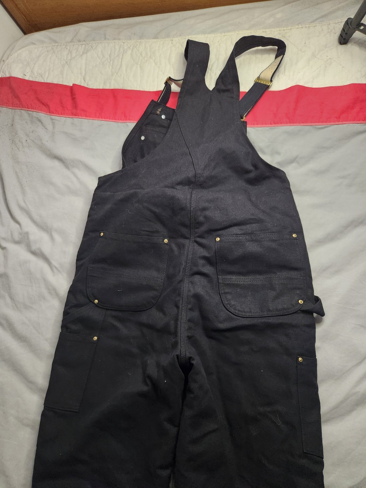 Carhartt Firm Duck Canvas Insualted Overalls Mens Medium Tall Black 104393 BLK
