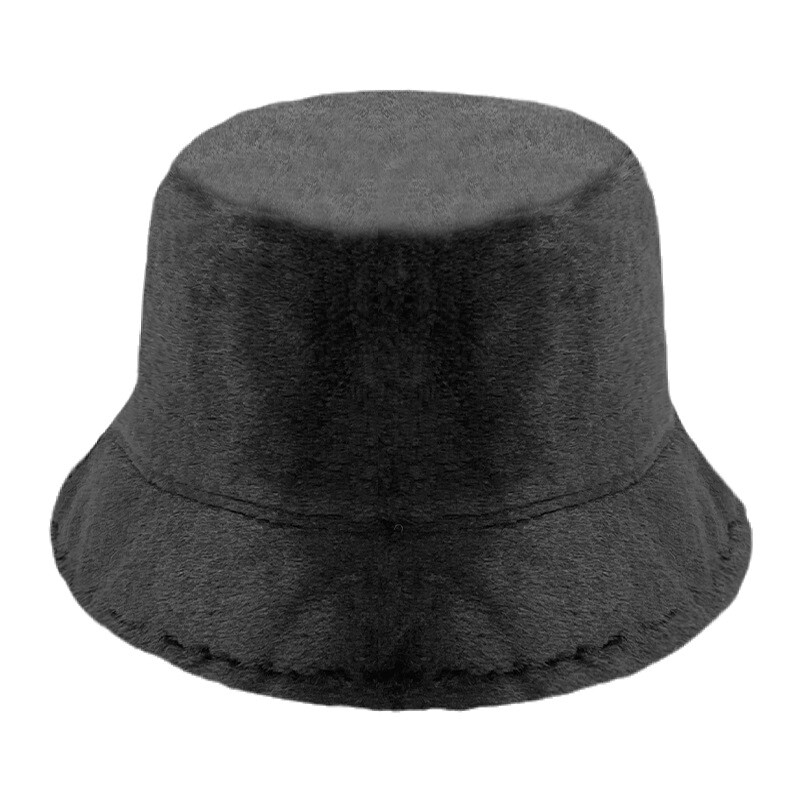 Women Faux Fur Bucket Hat Warm Fluffy Plush Bucket Hat Fisherman Cap Winter USA