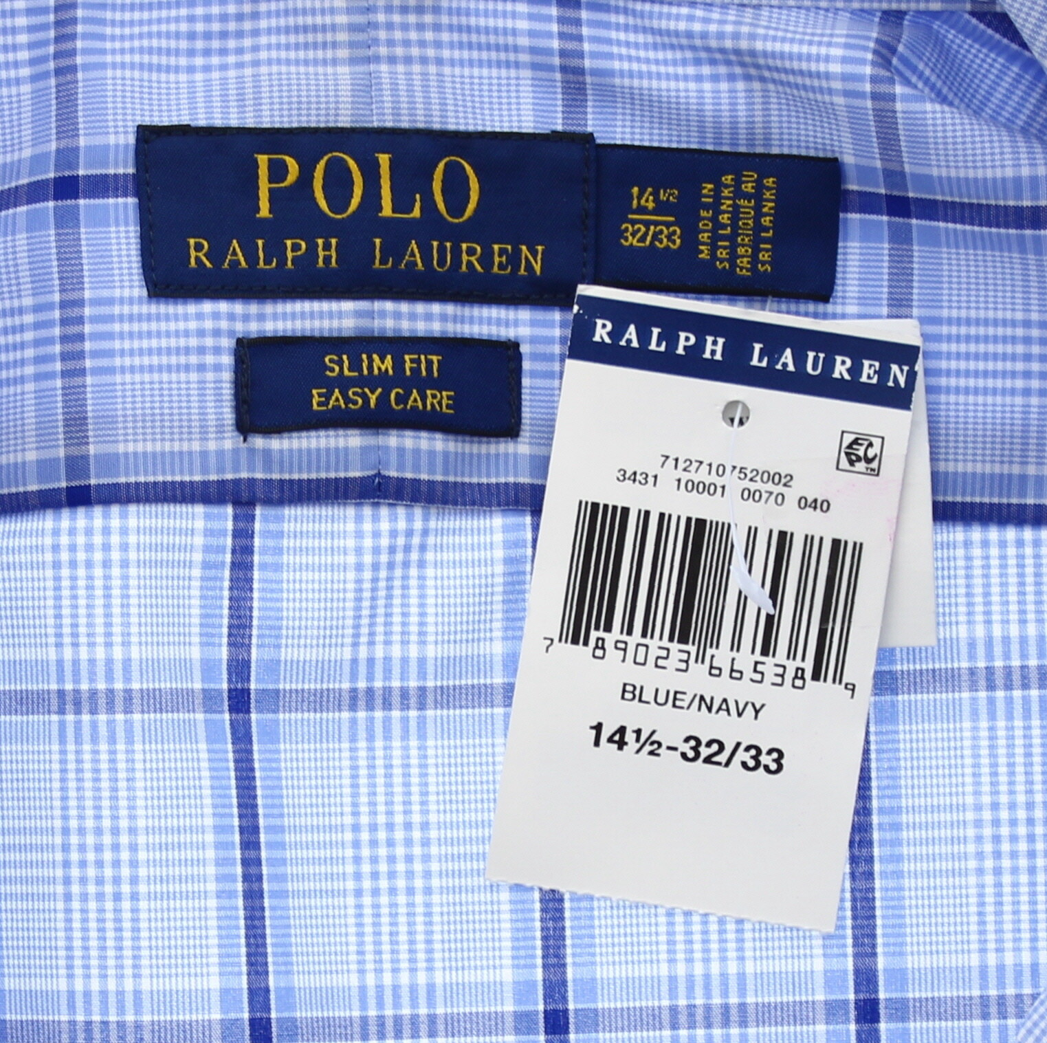 Ralph Lauren Poplin Dress Shirt Men’s Slim Fit Easy Care Casual Cotton MSRP $79