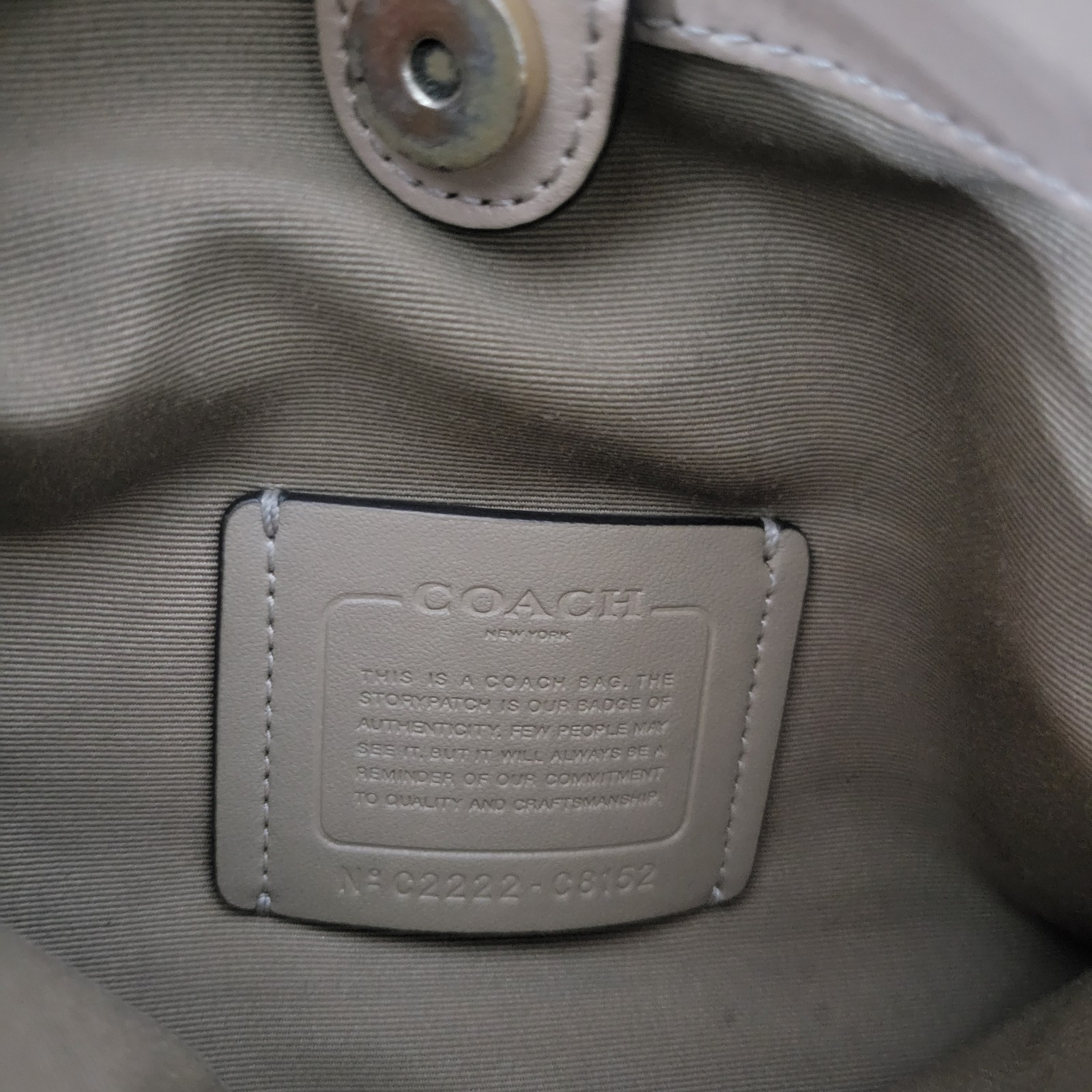 COACH Cammie C8152 Beige Signature Canvas & Cream Leather Chain Shoulder Bag