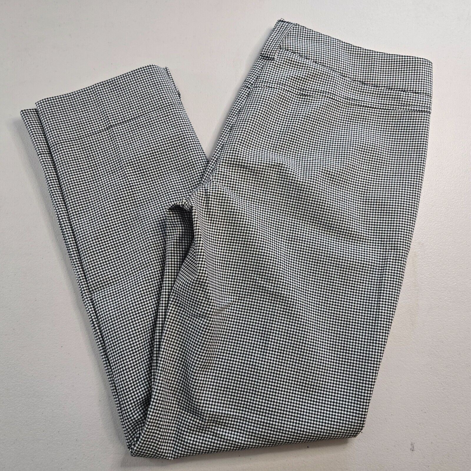 Roccobarocco Ankle Pants Women’s 6 Black White Checkered Dress Slacks