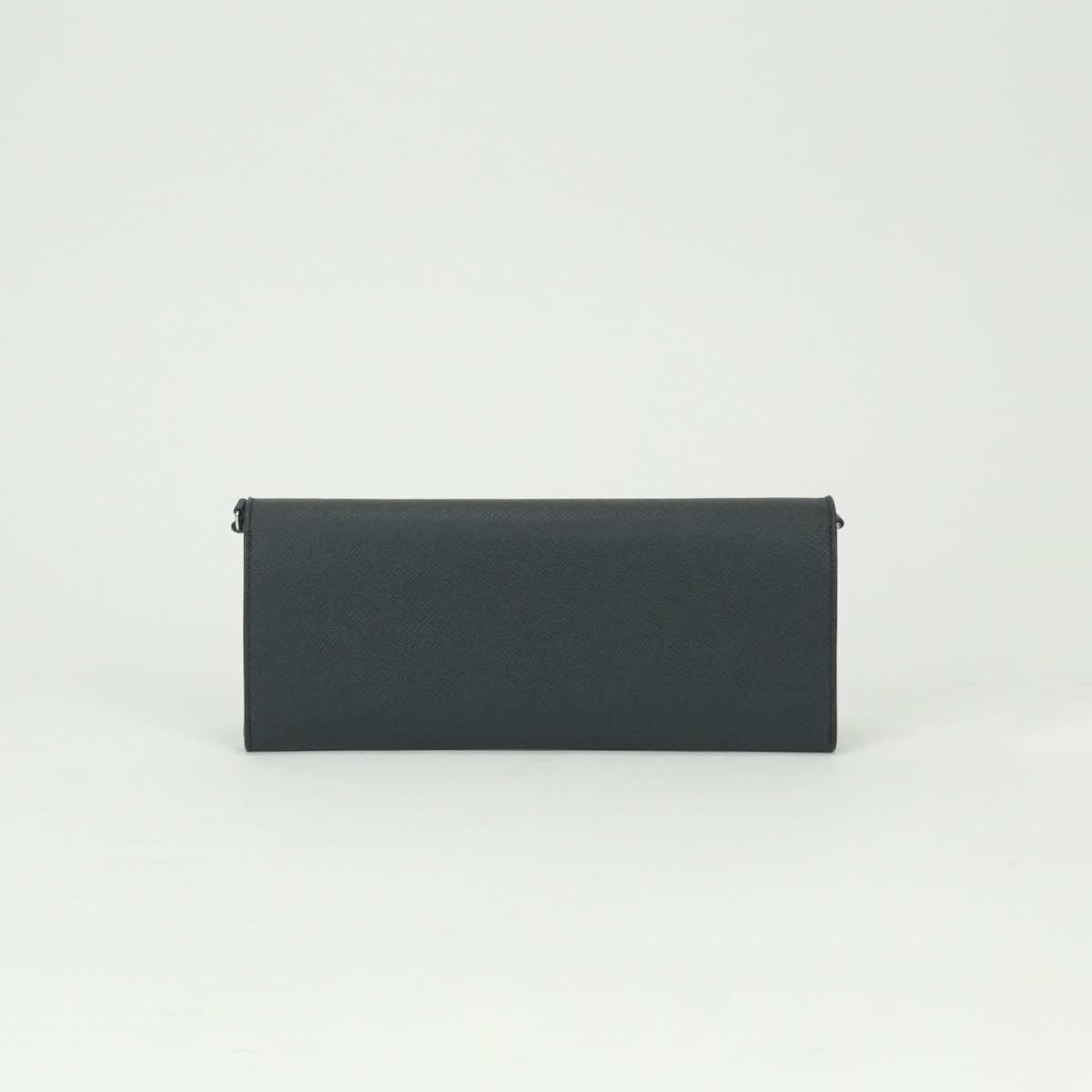 HERMES Chaine d’Ancre To Go Long Wallet Noir Black Epsom Leather Silver HW
