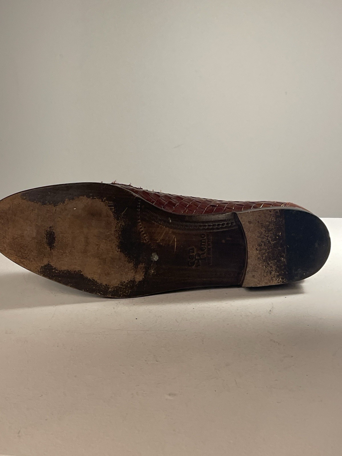 Vintage San Remo Italy Woven Leather Tassel Loafers Brown Men’s 10 Made in Italy