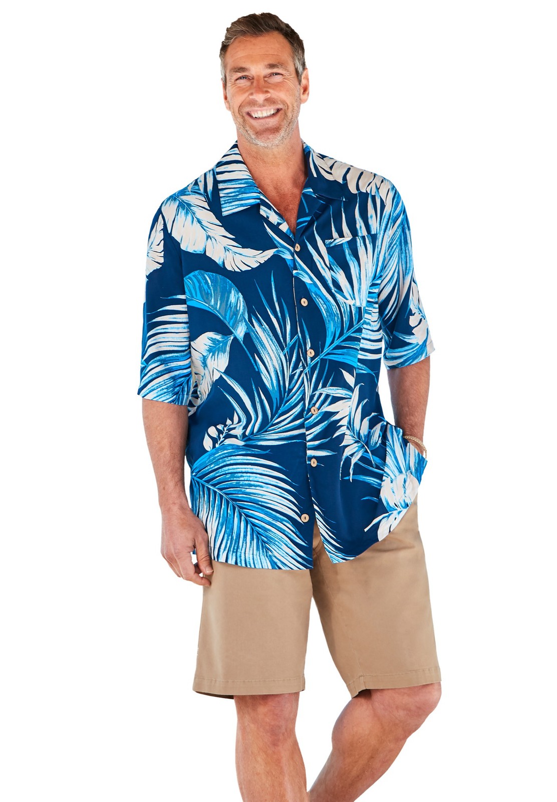 KingSize Printed Rayon Short-Sleeve Shirt
