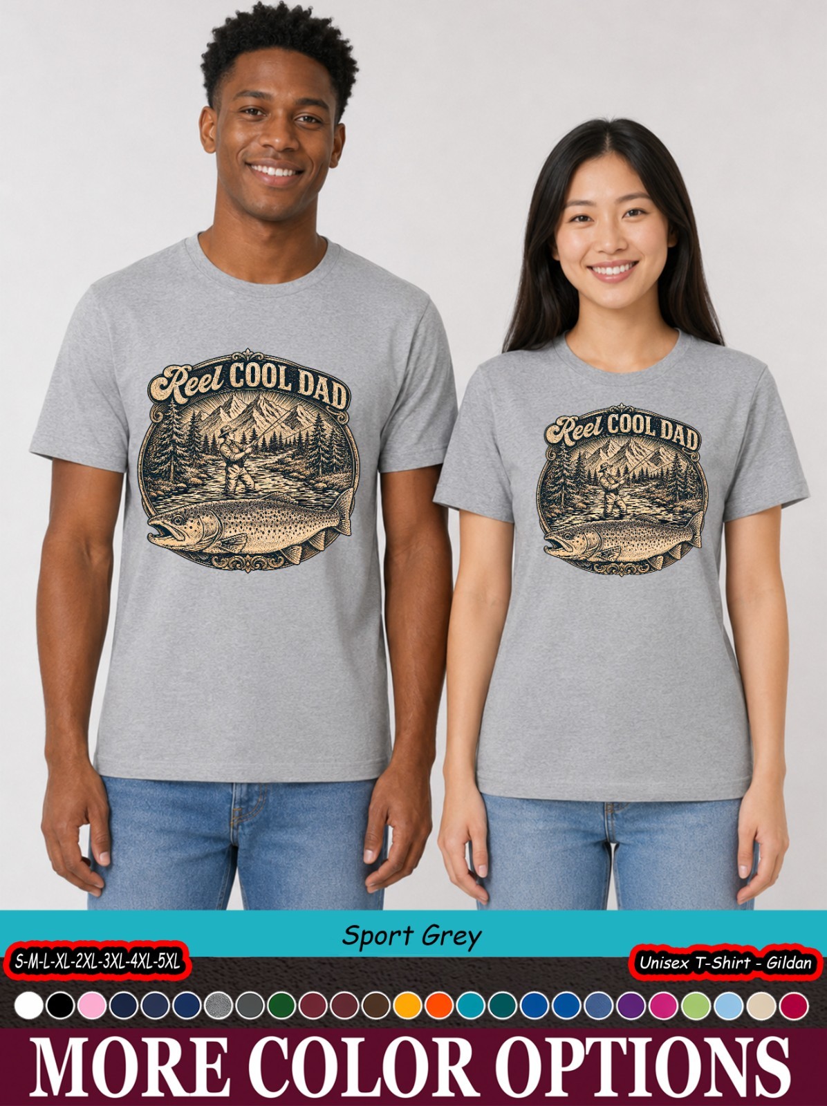 Vintage Reel Cool Dad Trout Fishing T-Shirt, Father’s Day Gift